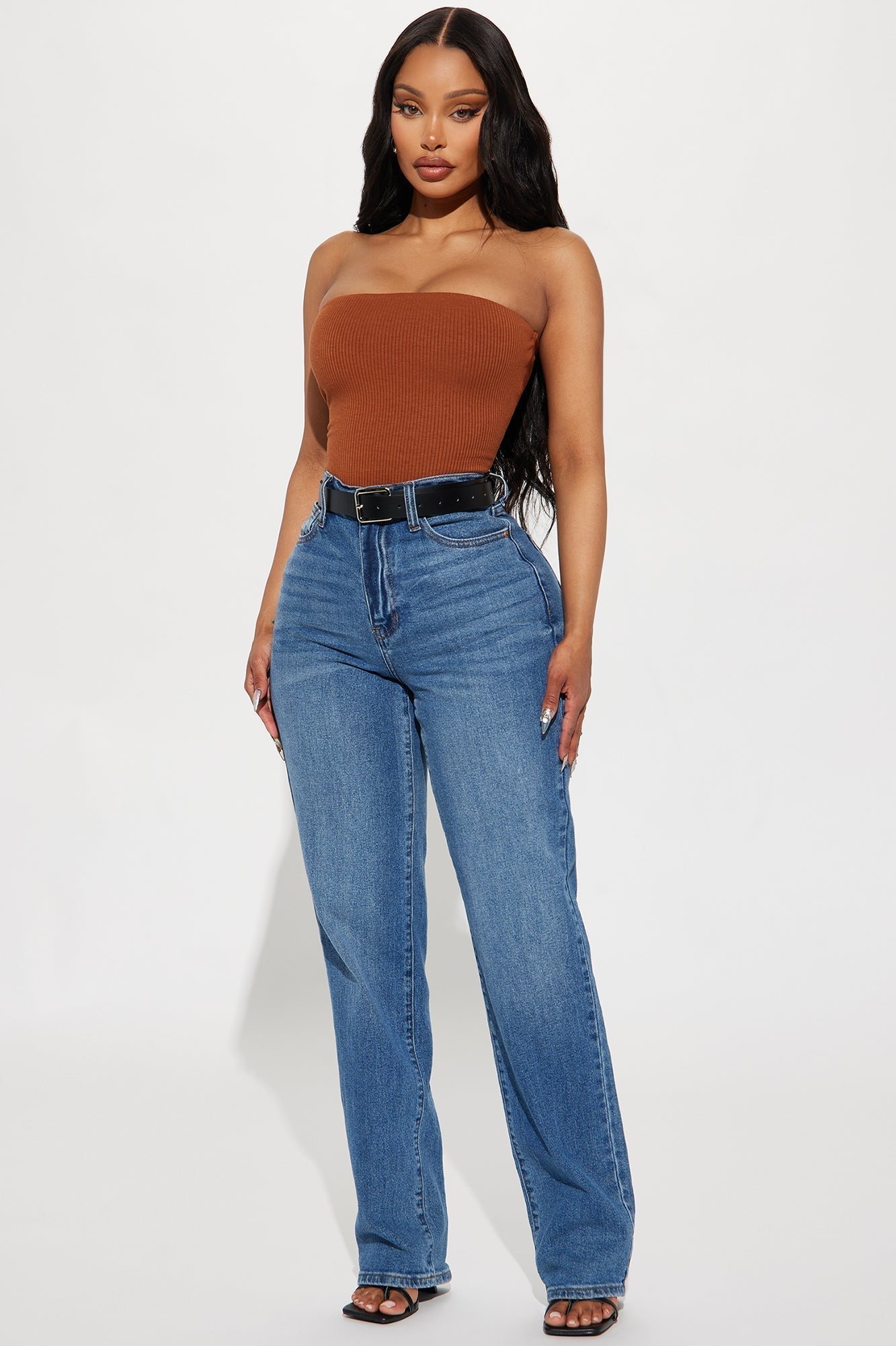 Demi Double Lined Tube Bodysuit - Mocha