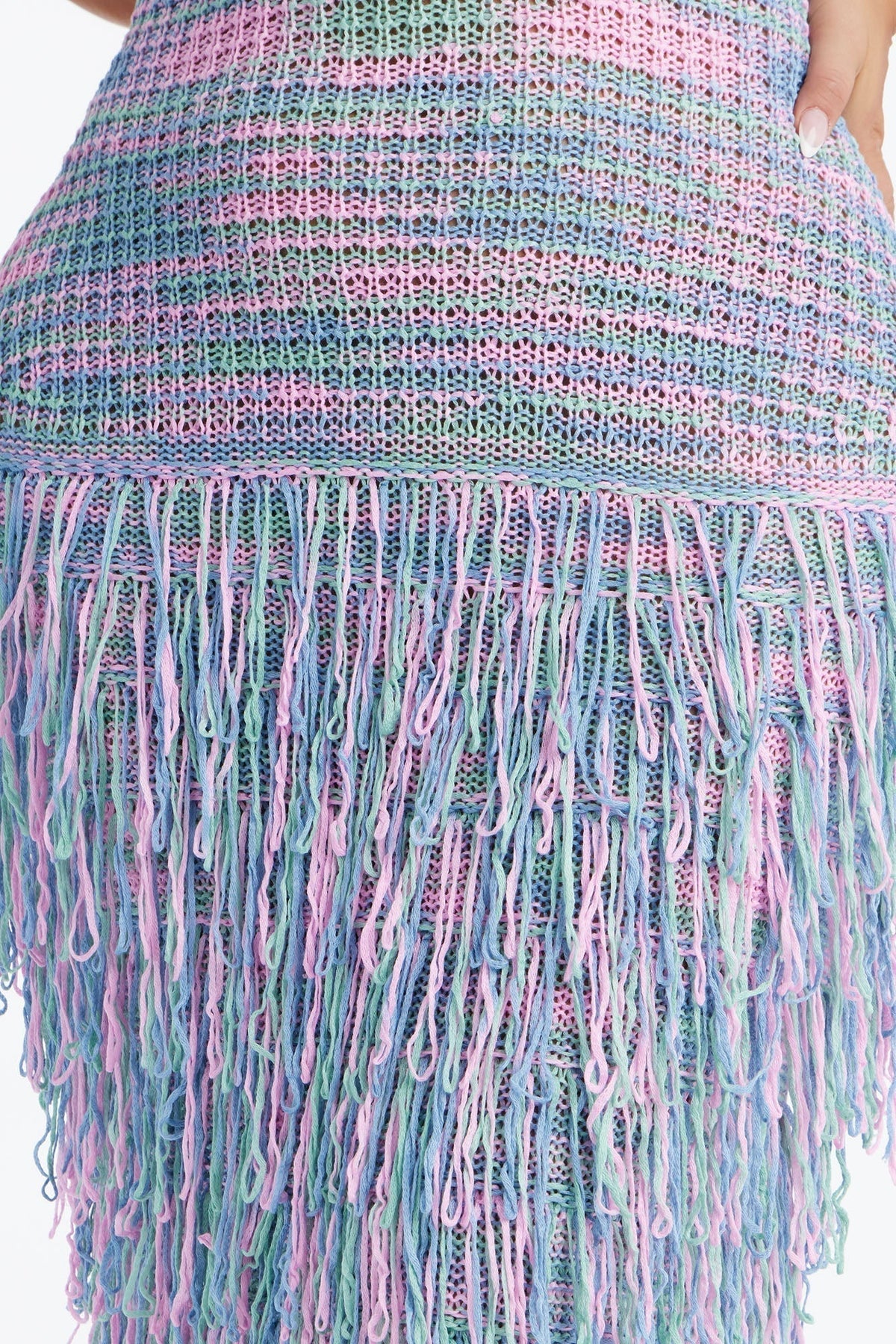 Catalina Marled Crochet Maxi Dress - Sage/combo