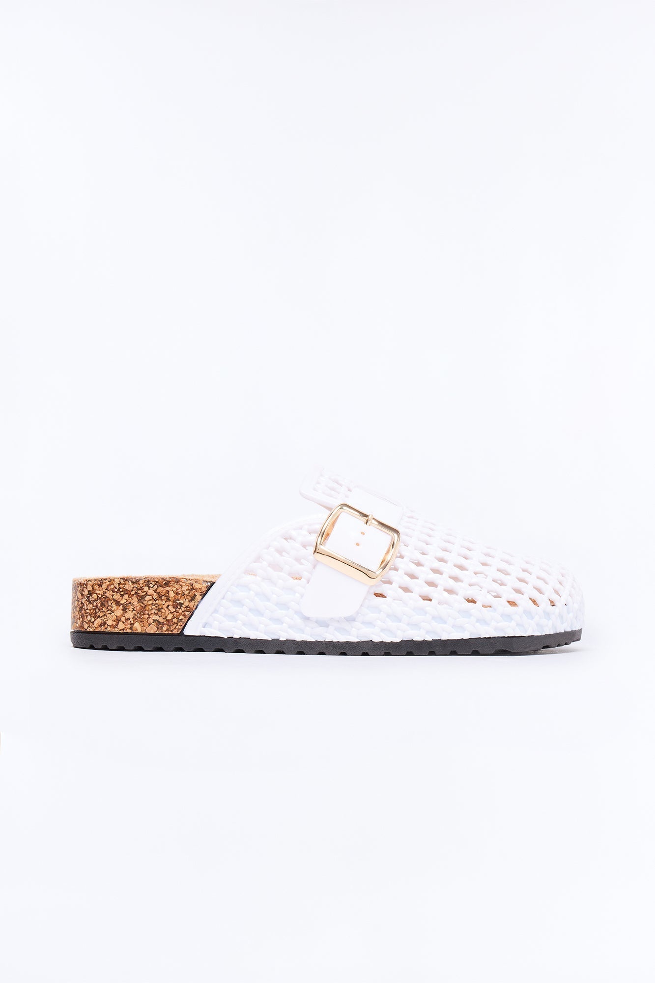 Anny Buckle Jelly Slides - White