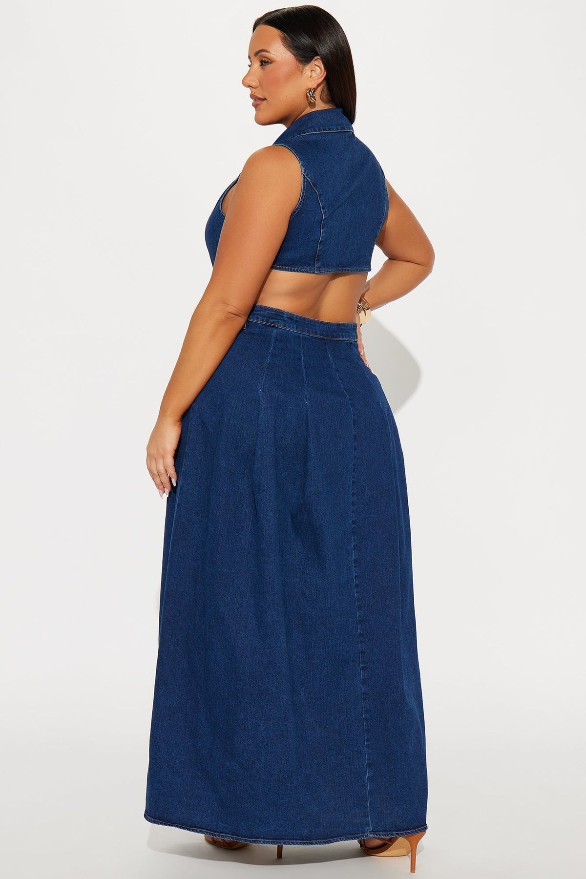 Amelia Denim Maxi Dress - Dark Denim
