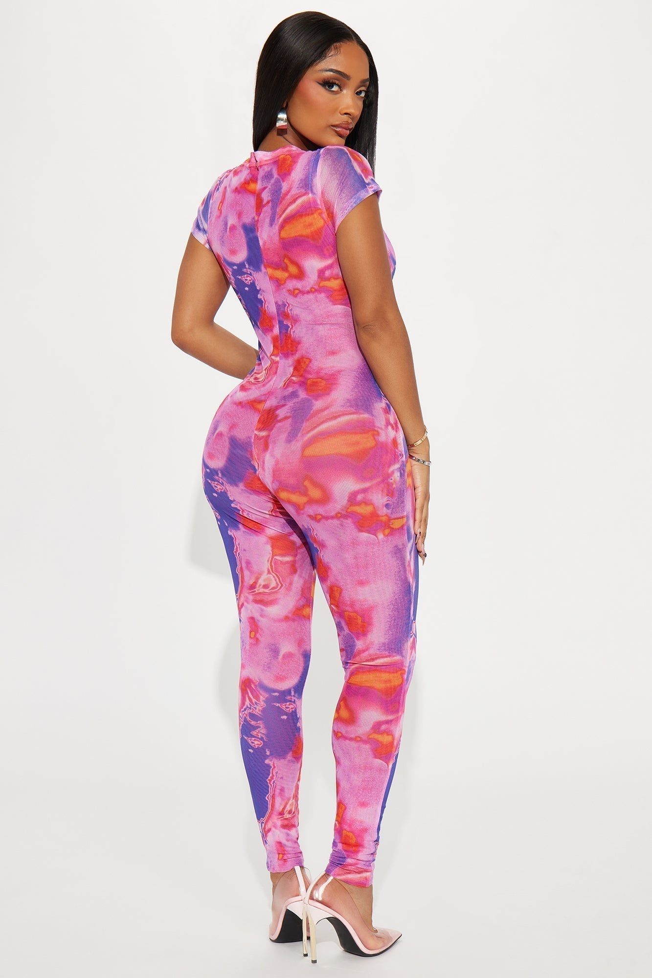 Fantasy World Mesh Jumpsuit - Purple/combo