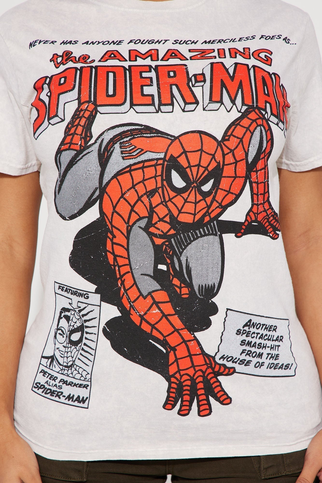 Vintage Amazing Spiderman Washed Tee - White/combo