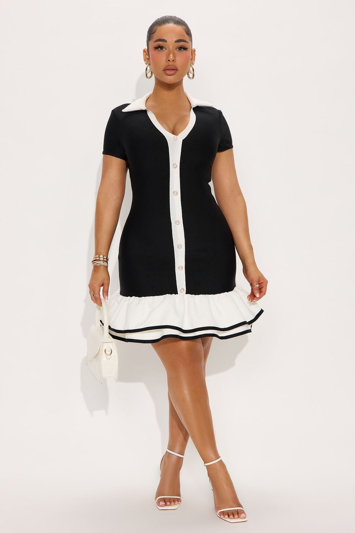Ruth Bandage Mini Dress - Black/combo