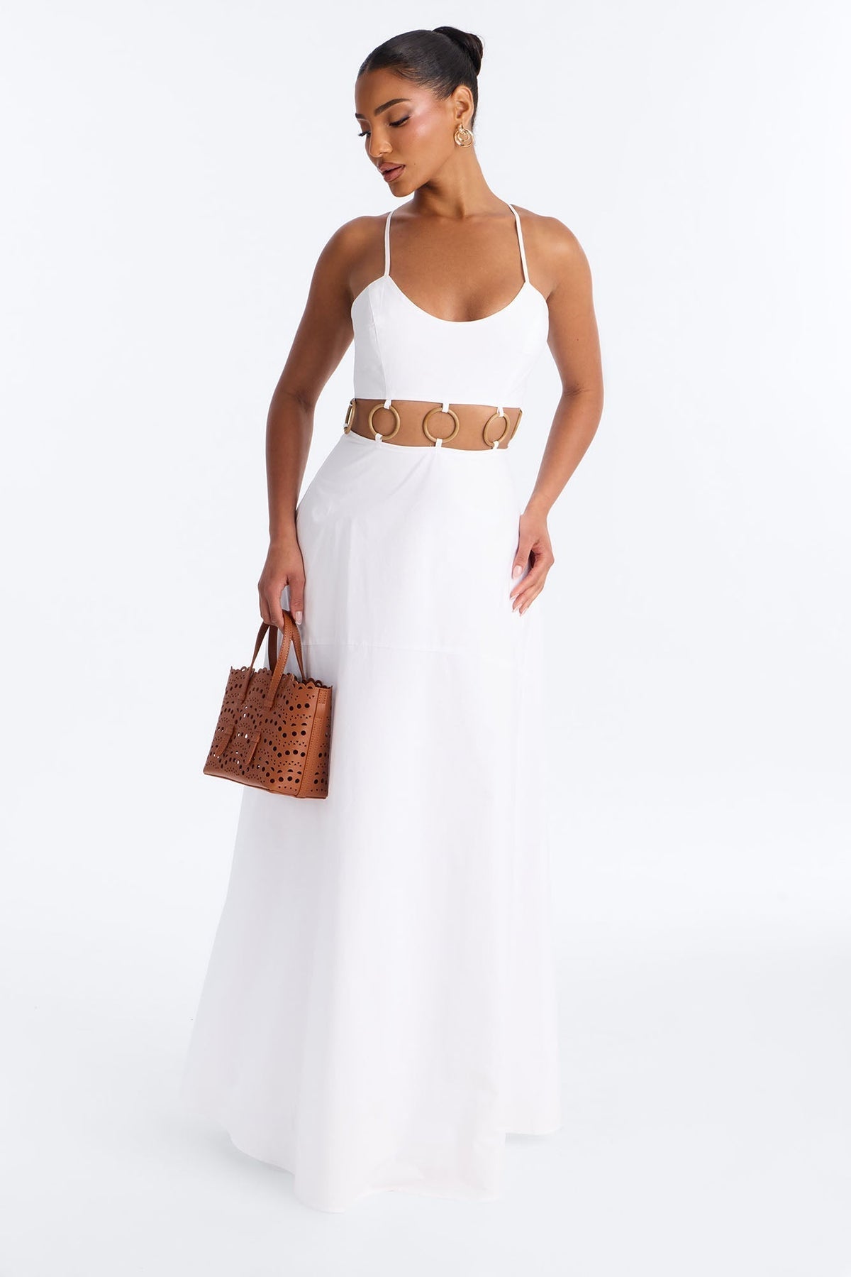 Paulina Poplin Maxi Dress - White