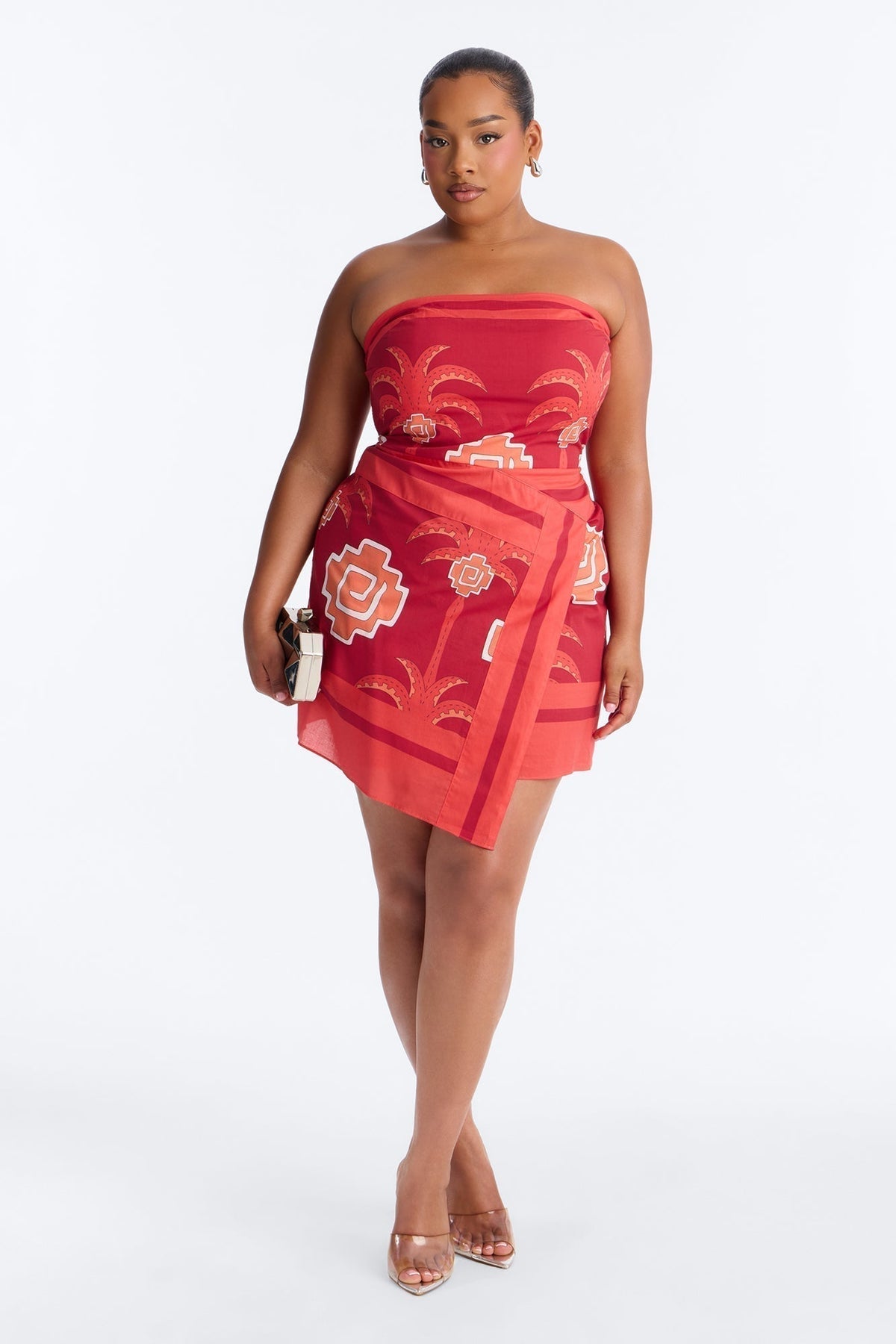 Eileen Wrap Mini Dress - Red