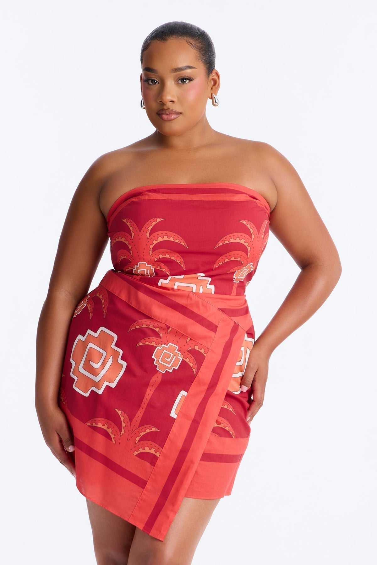 Eileen Wrap Mini Dress - Red