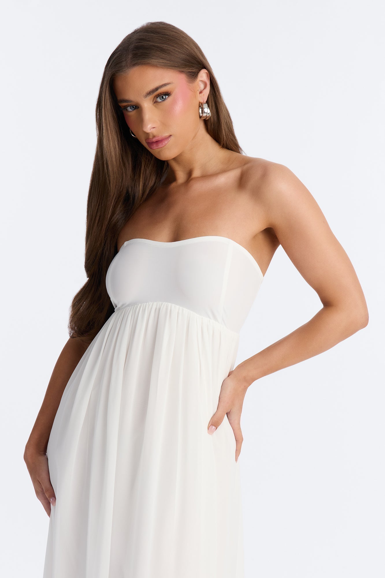She's Effortless Chiffon Maxi Dress - Ivory