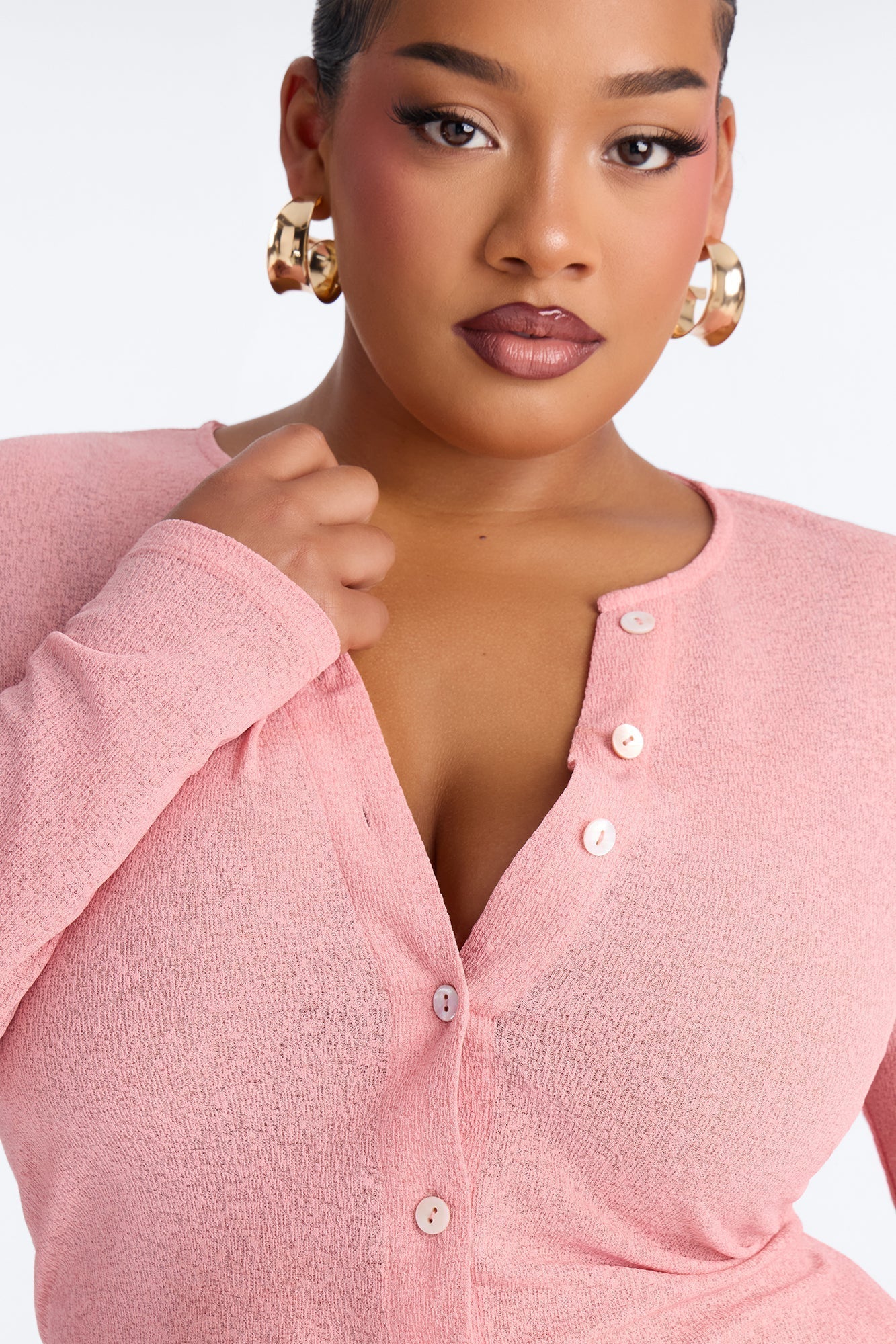 Sasha Button Up Maxi Dress - Pink