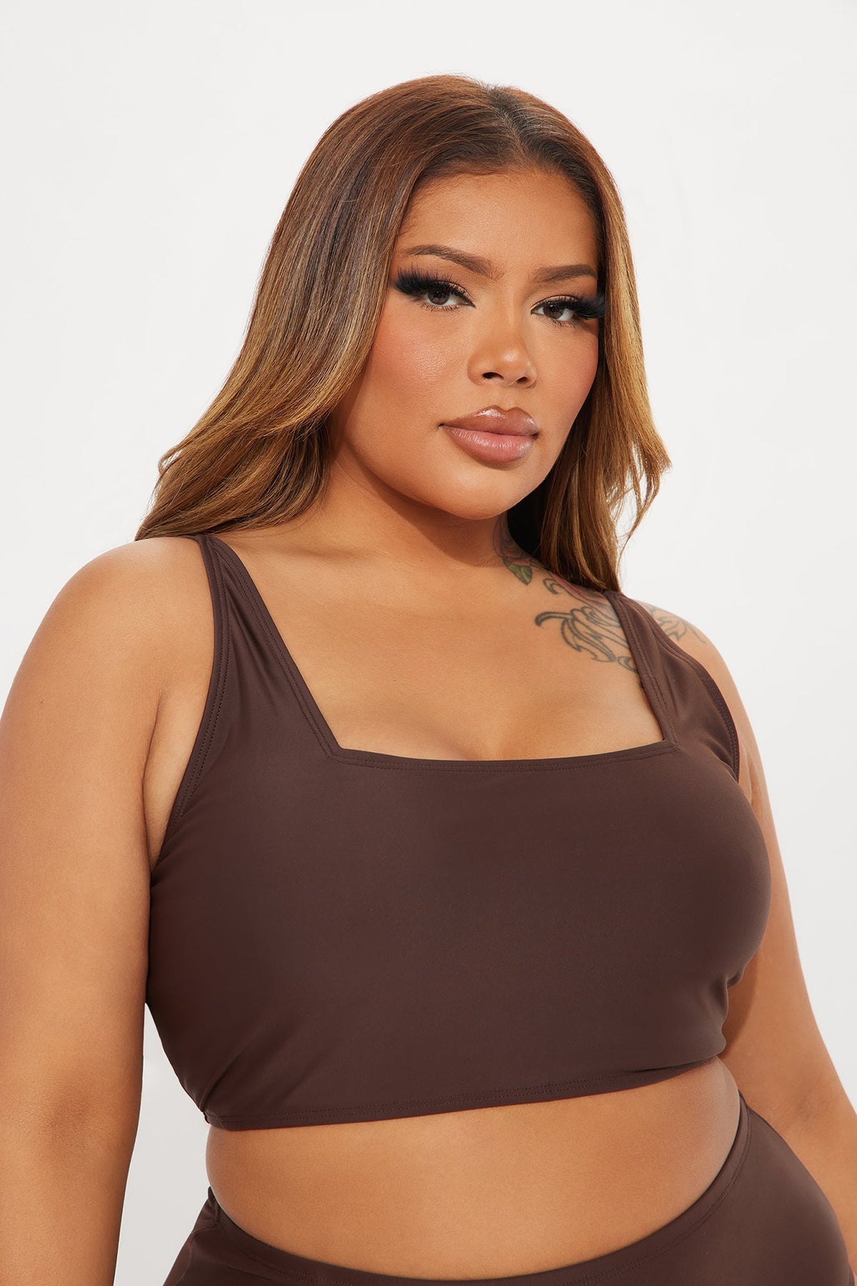 Maui Mix And Match Tank Bikini Top - Chocolate