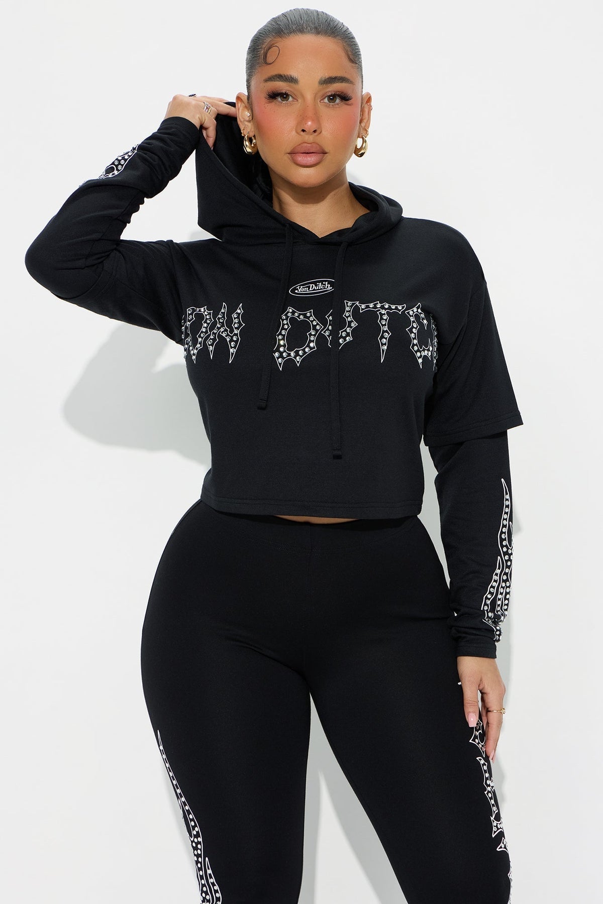 Von Dutch Fire Racer Layered Hoodie - Black