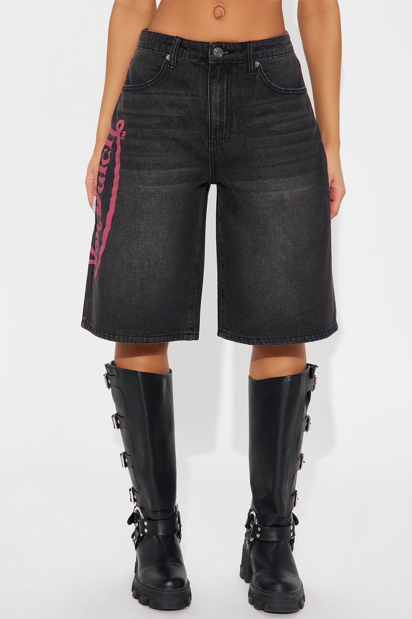 Von Dutch Eyeball Denim Jorts - Black Wash