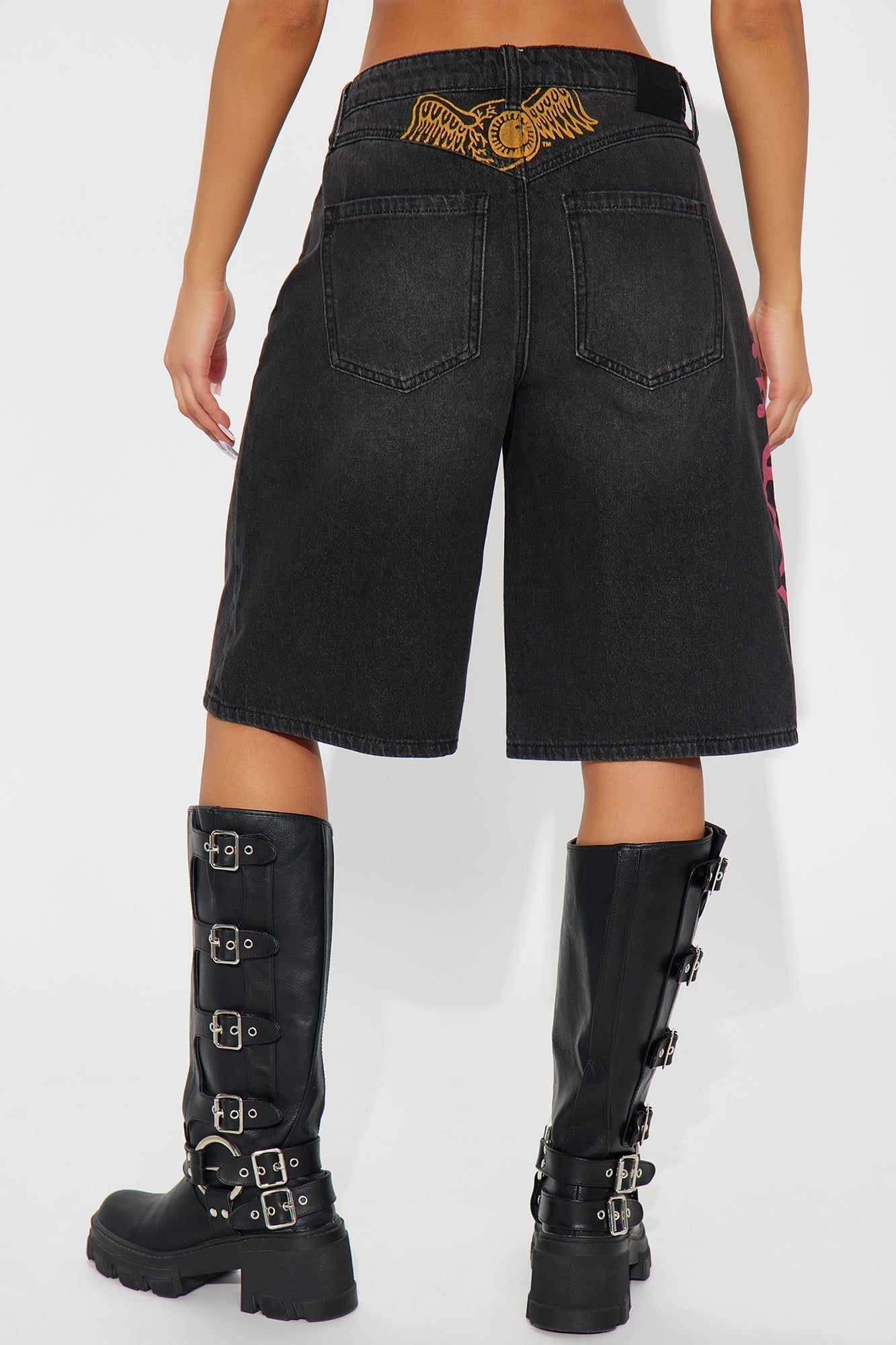 Von Dutch Eyeball Denim Jorts - Black Wash