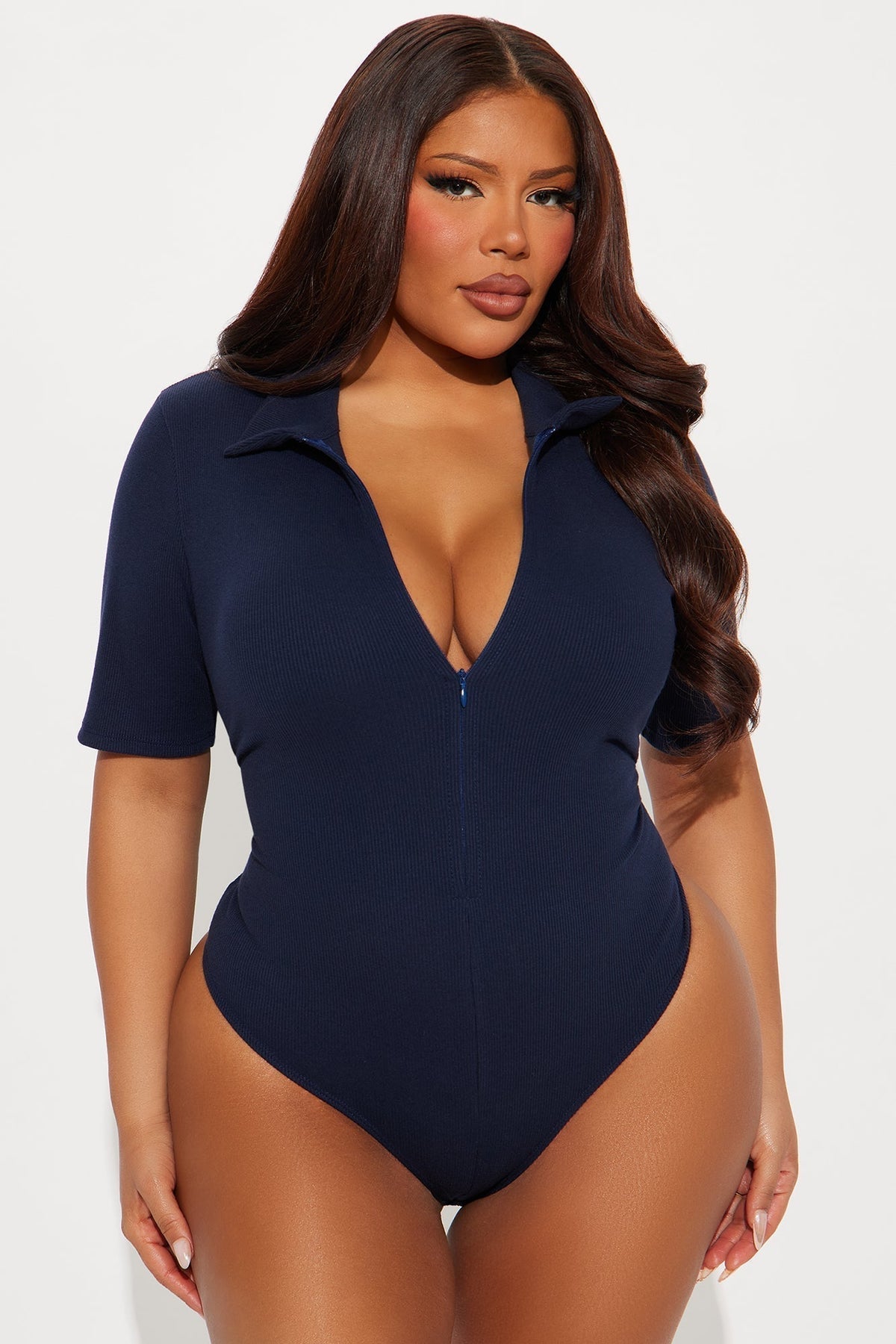 Hustle And Grind Short Sleeve Bodysuit - Navy