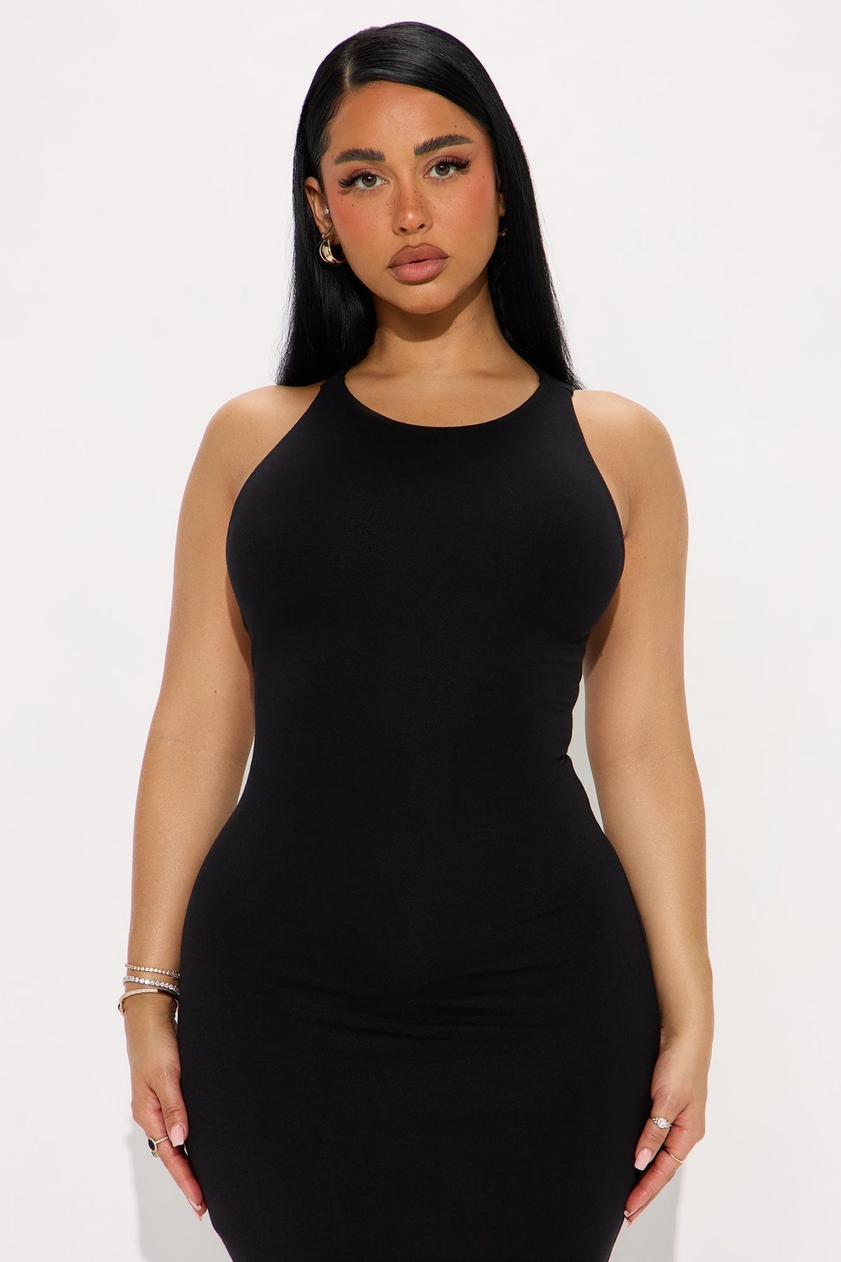 Melodie Double Lined Cut Out Maxi Dress - Black