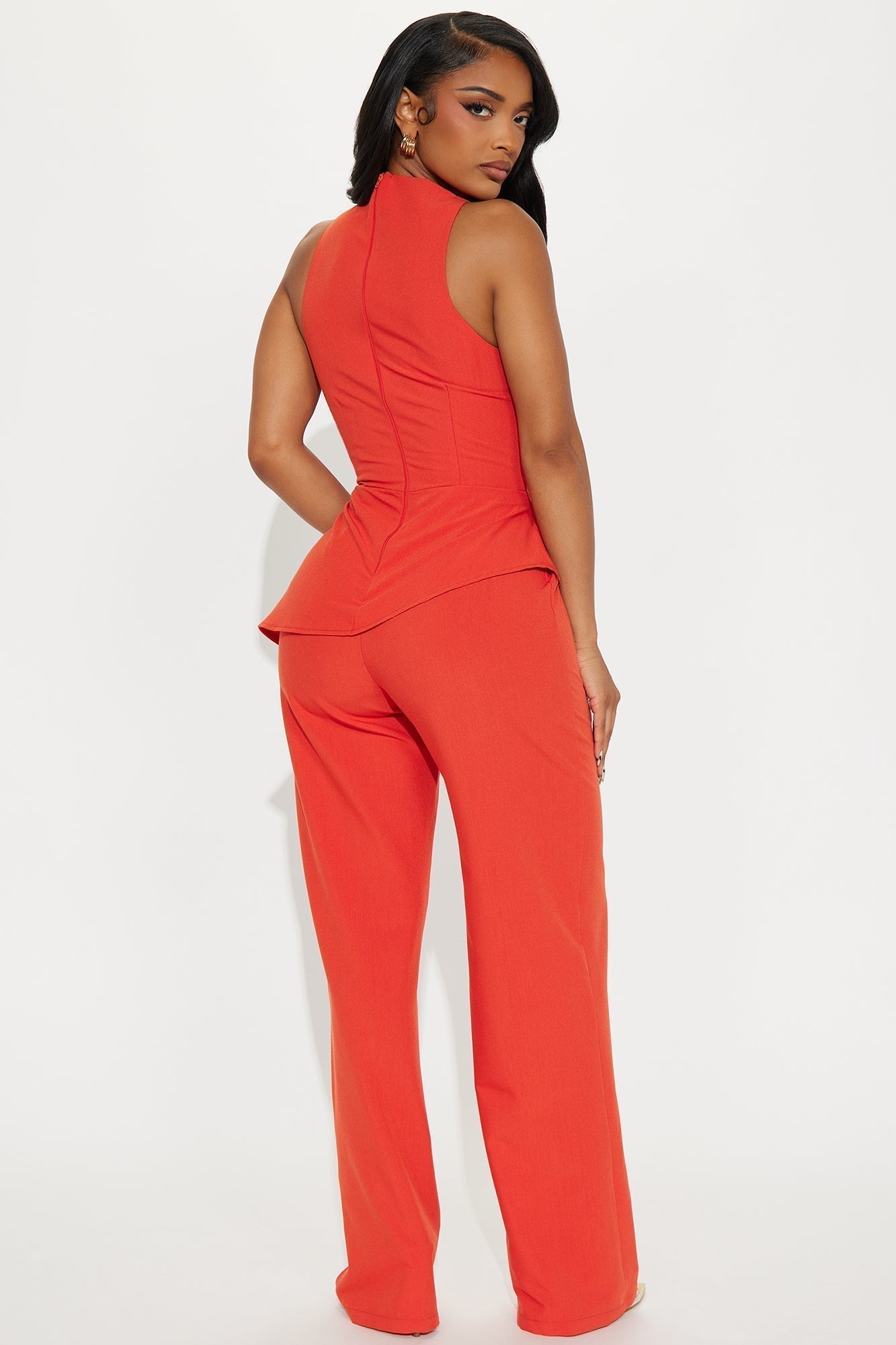 Strong Feelings High Neck Jumpsuit - Orange