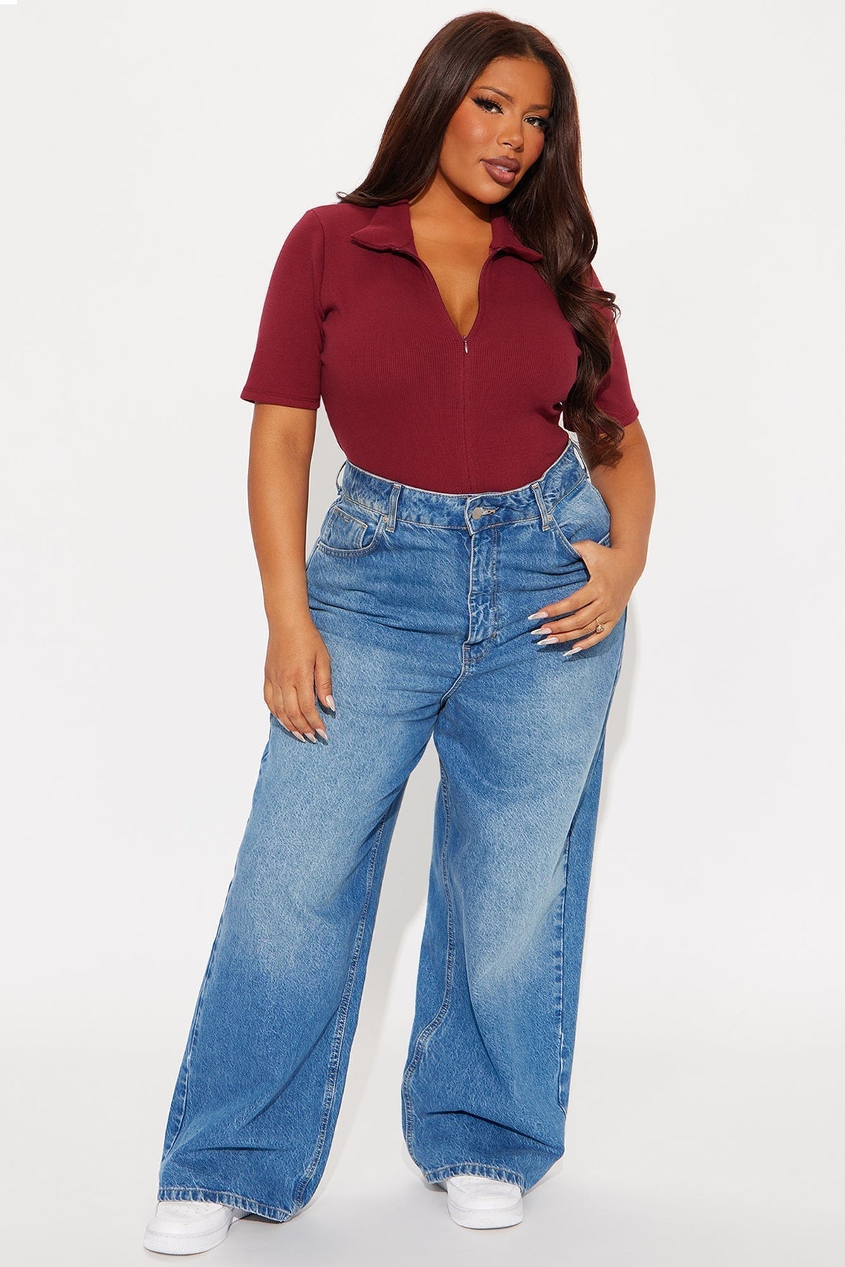 Hustle And Grind Short Sleeve Bodysuit - Burgundy