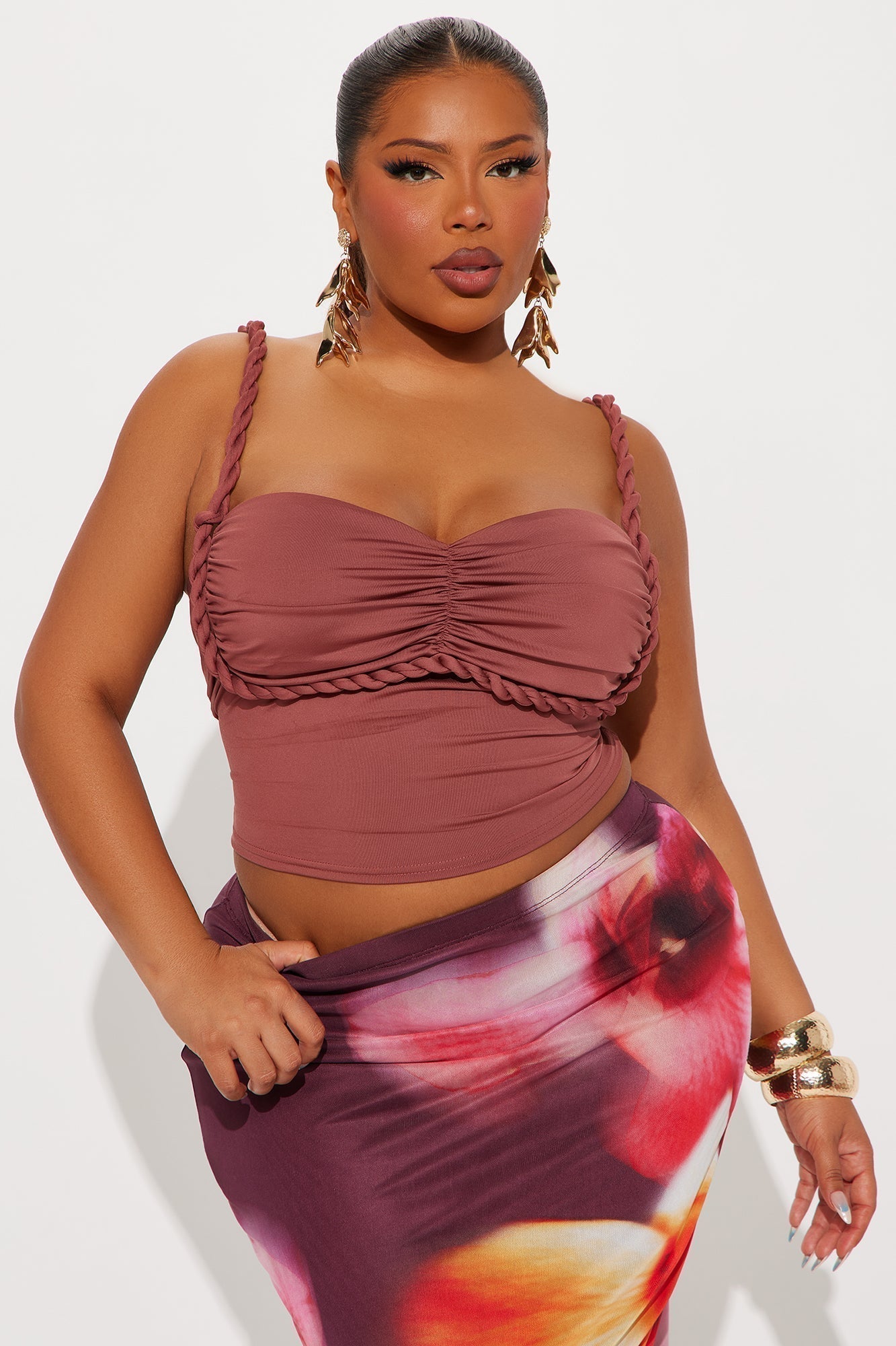 Mazie Cami Twist Top - Terracotta