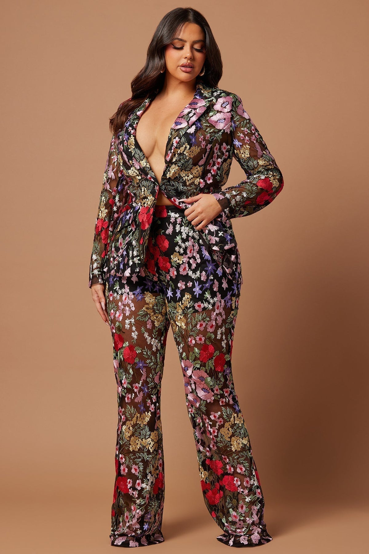 Erin Embroidered Pant - Black/combo