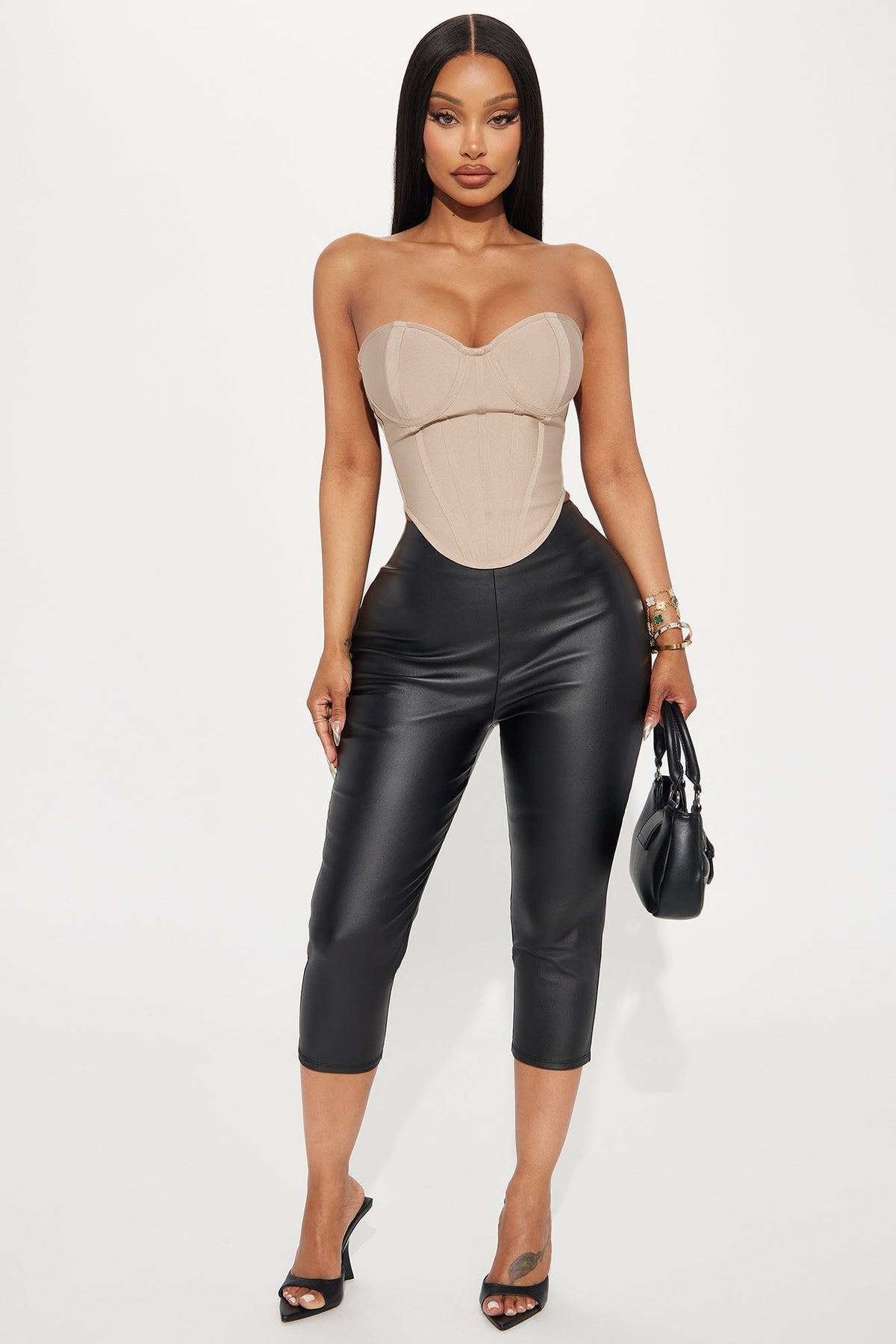 Amara Bandage Corset Top - Taupe