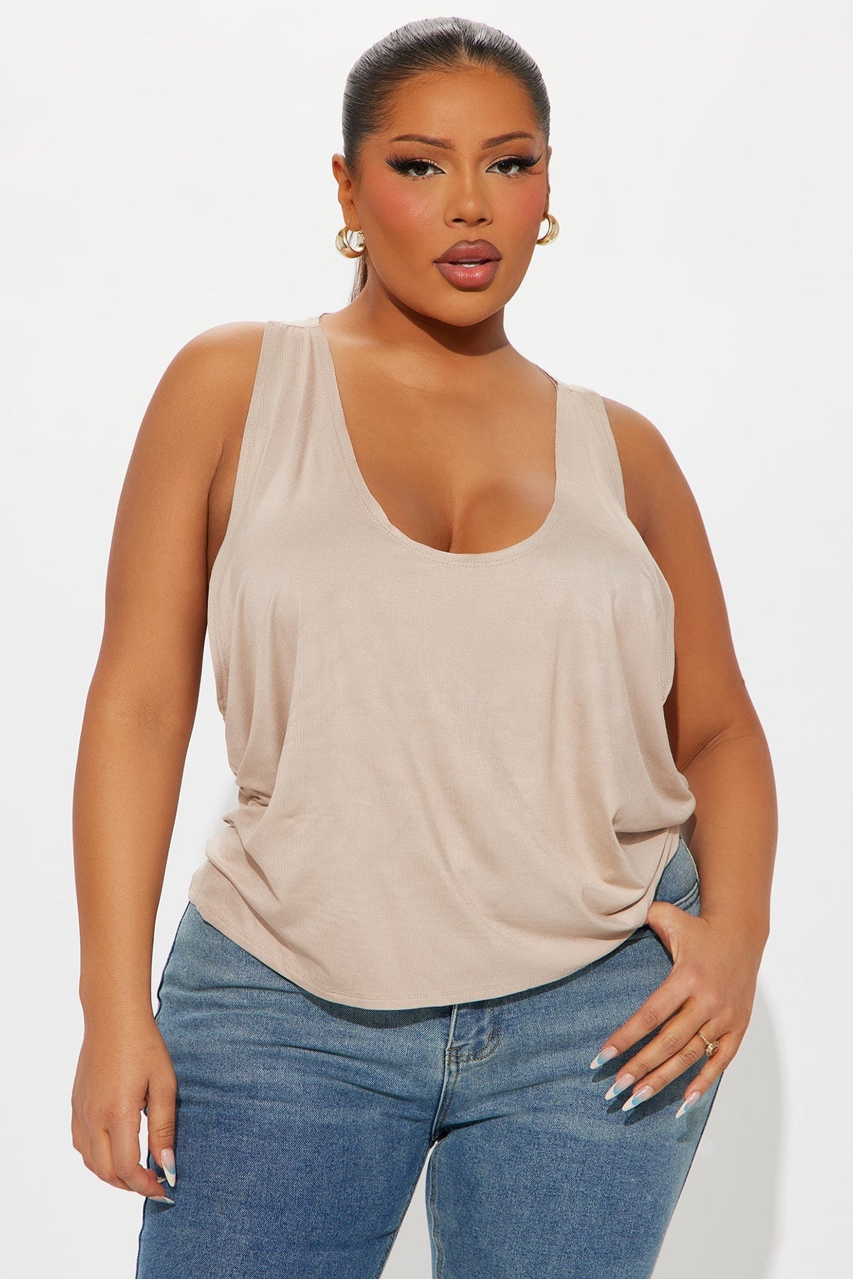 Modal Loose Tank Top - Stone