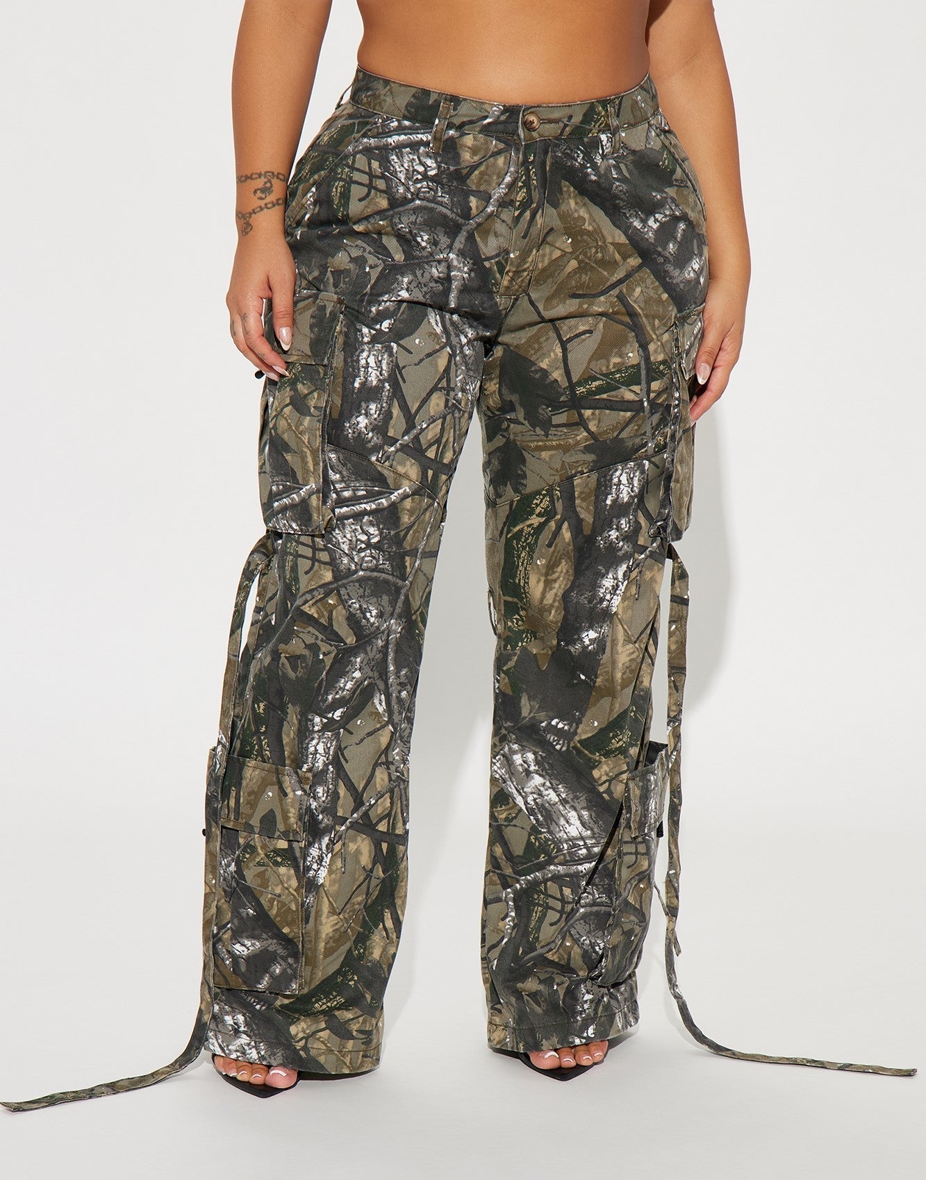 Level You Up Tree Camo Cargo Pant - Olive/combo