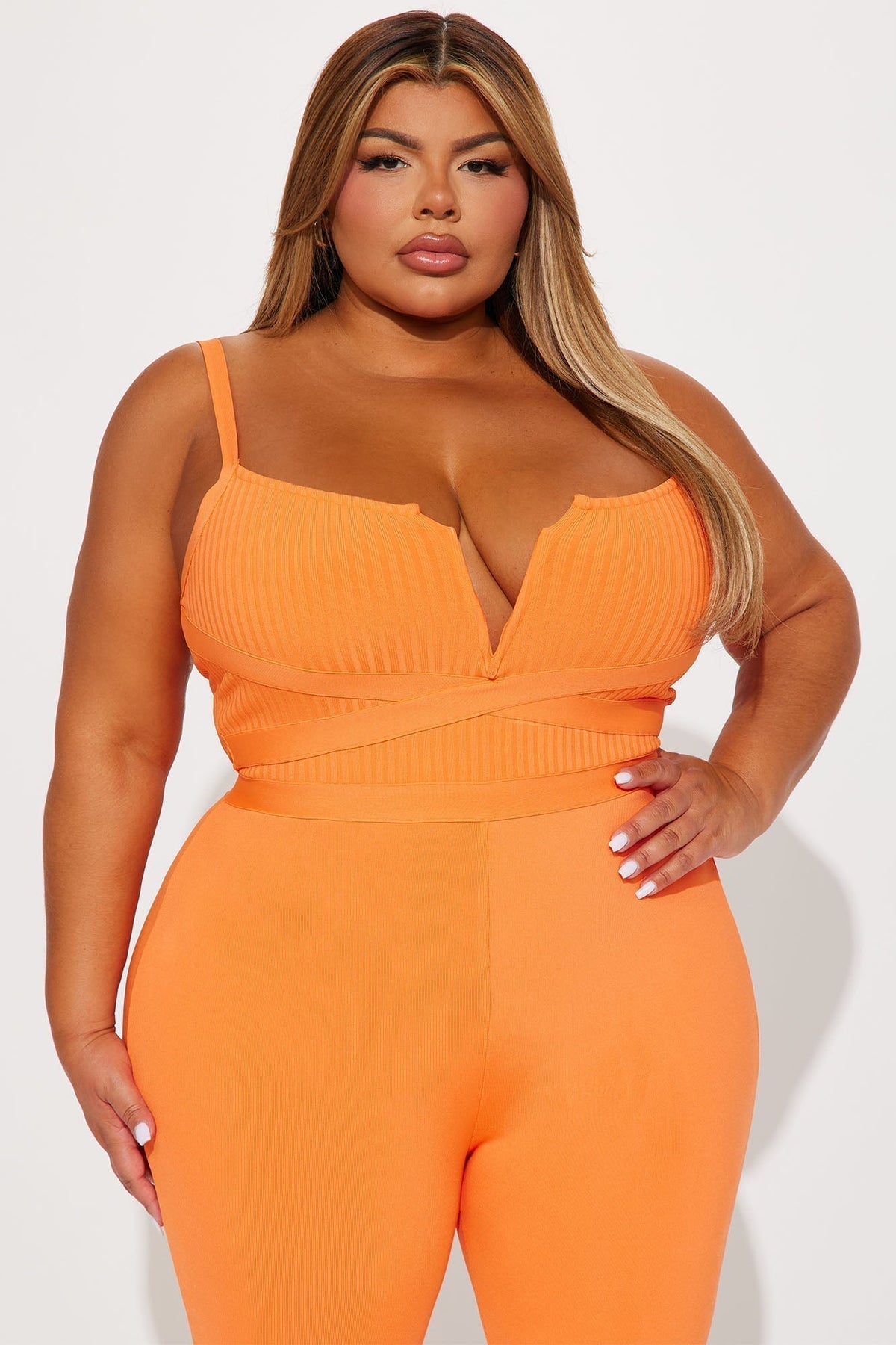 Misty Bandage Jumpsuit - Orange