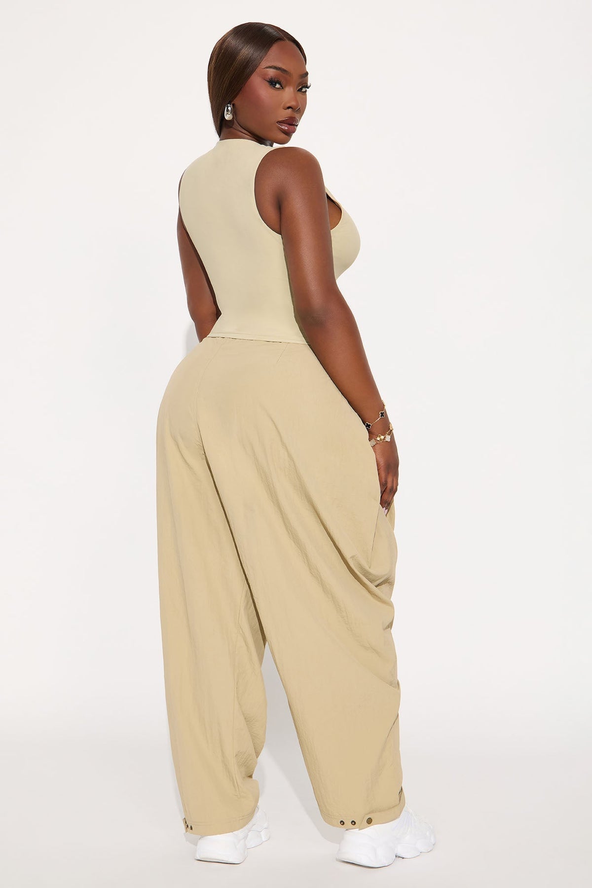 Second Skin Double Lined Zip Front Tank - Stone