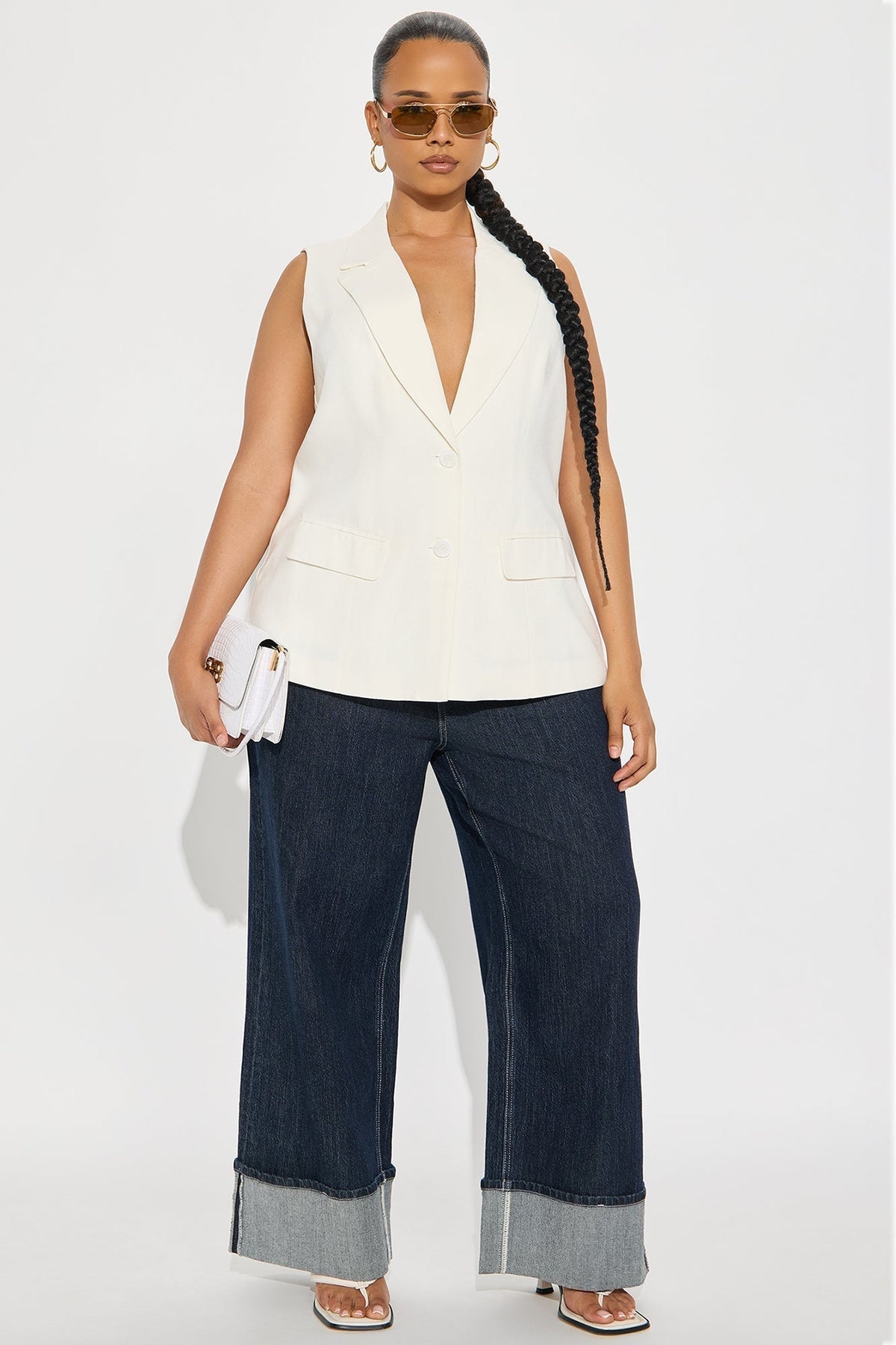 Manhattan Club Linen Vest - White