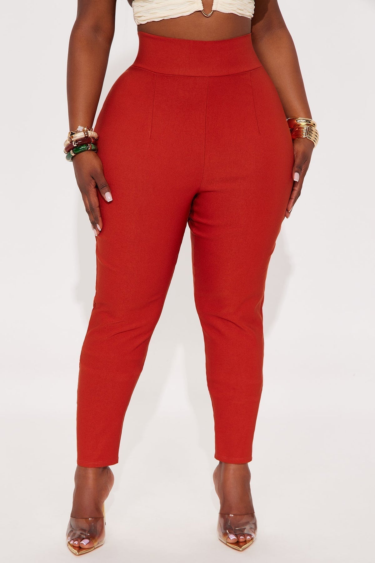 Venetian High Rise Pants - Rust
