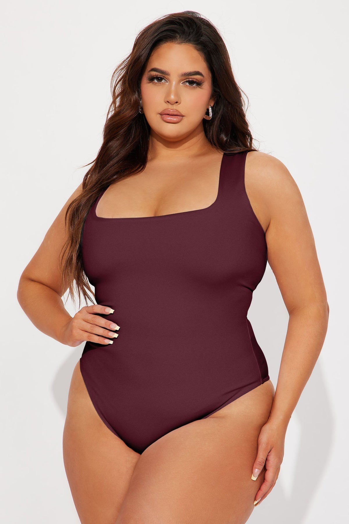 Adriana Smooth Fit Bodysuit - Burgundy