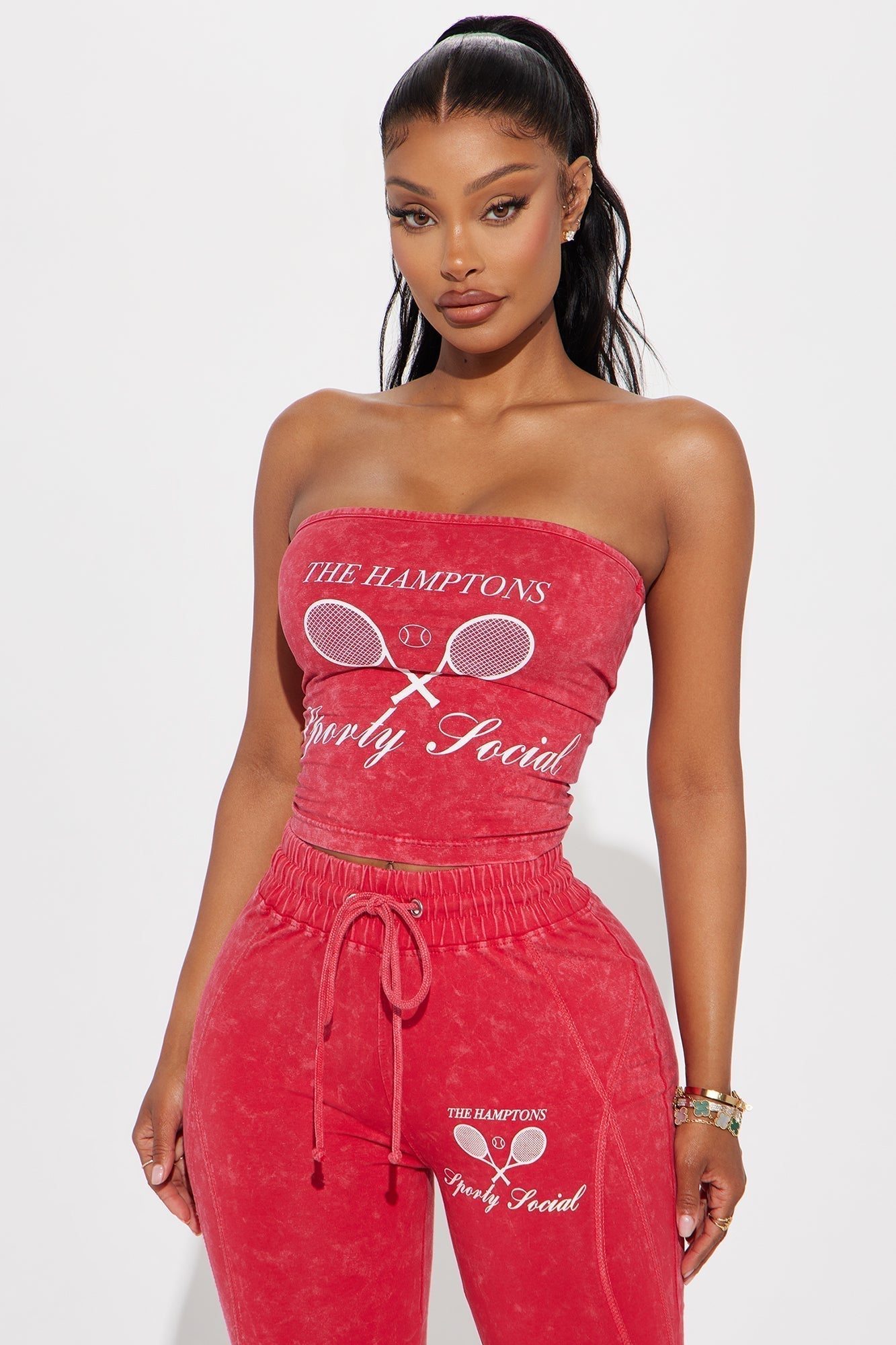 The Hamptons Sporty Tube Top - Hot Pink