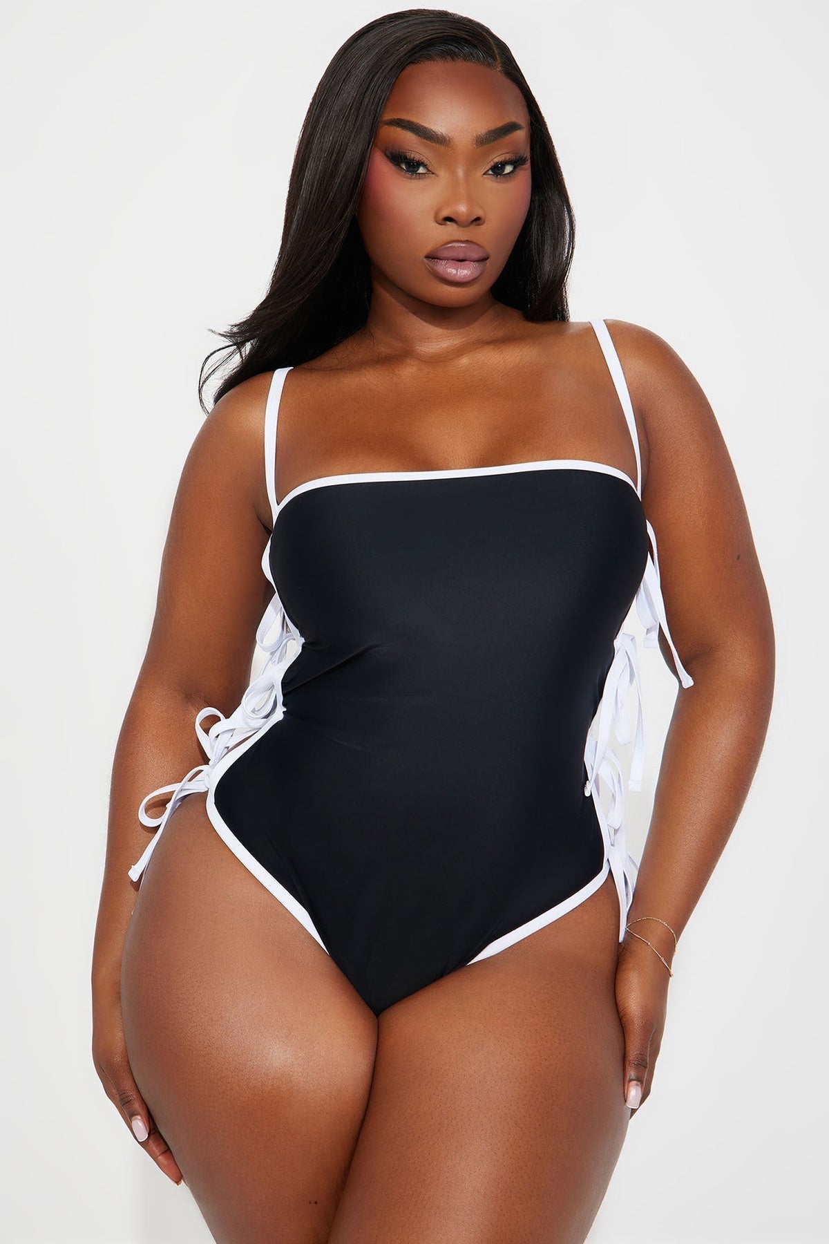 Evie Cut Out 1 Piece Swimsuit - Black/combo