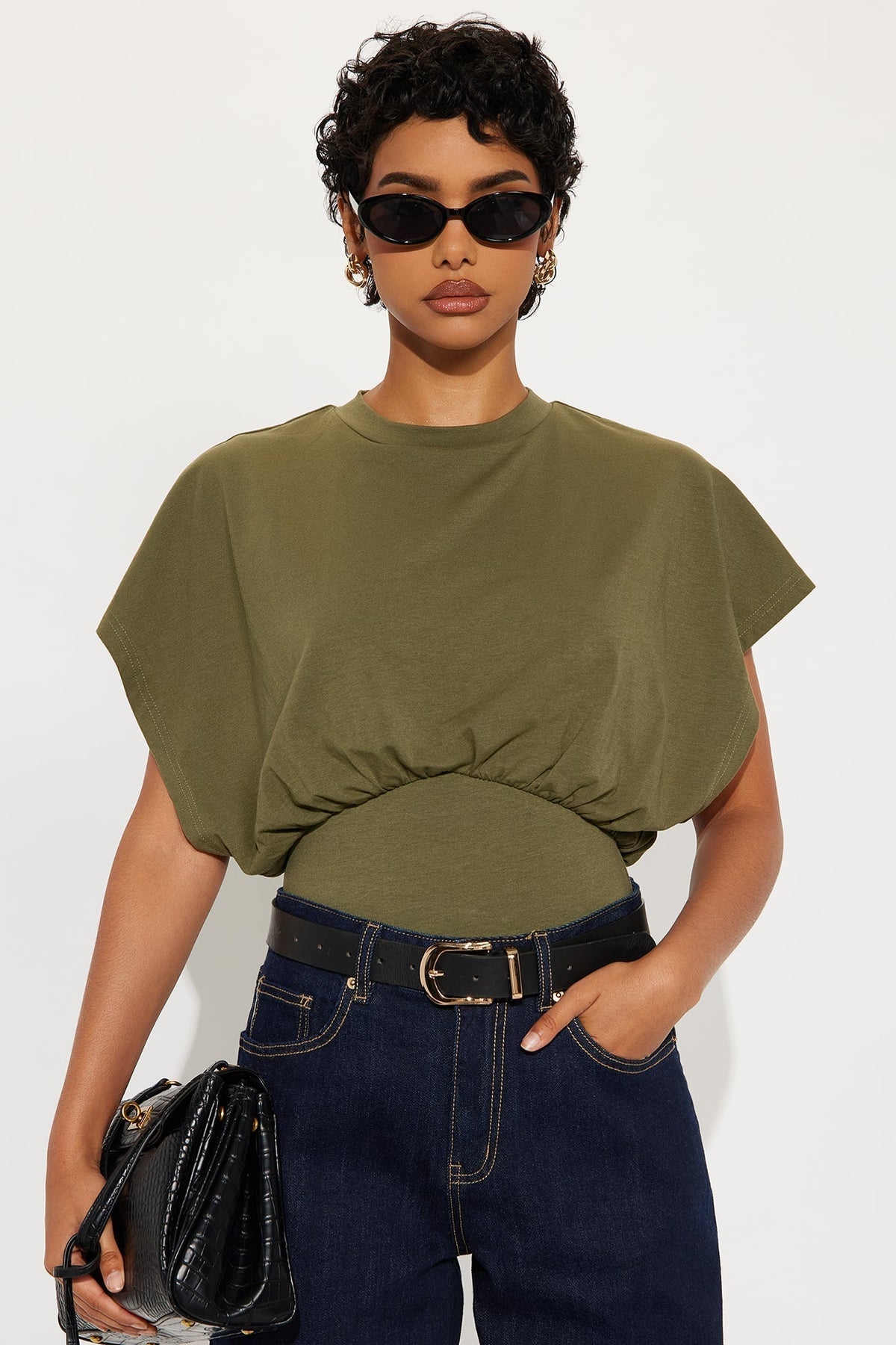 Weekend Plans Short Sleeve Bodysuit - Olive