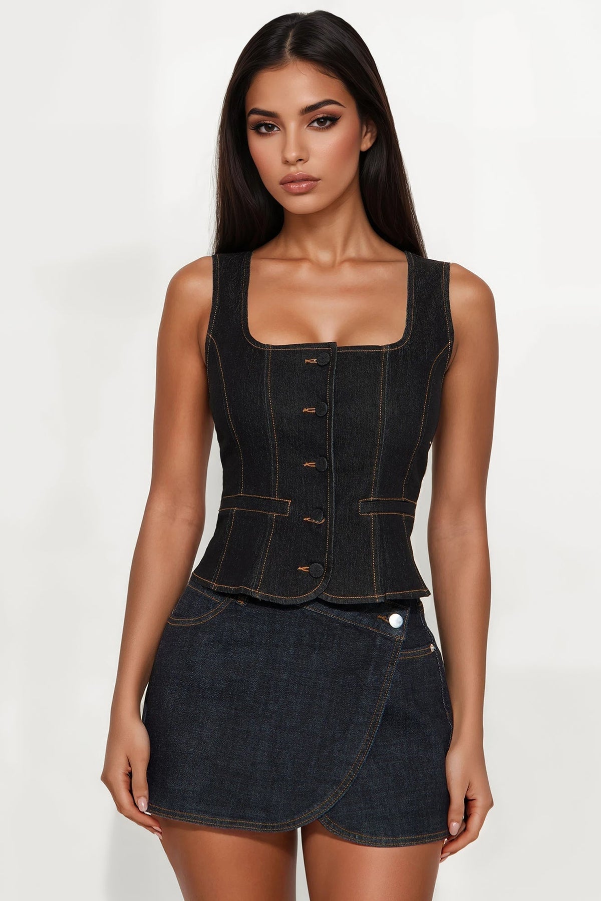 Denim Love Affair Vest - Dark Wash