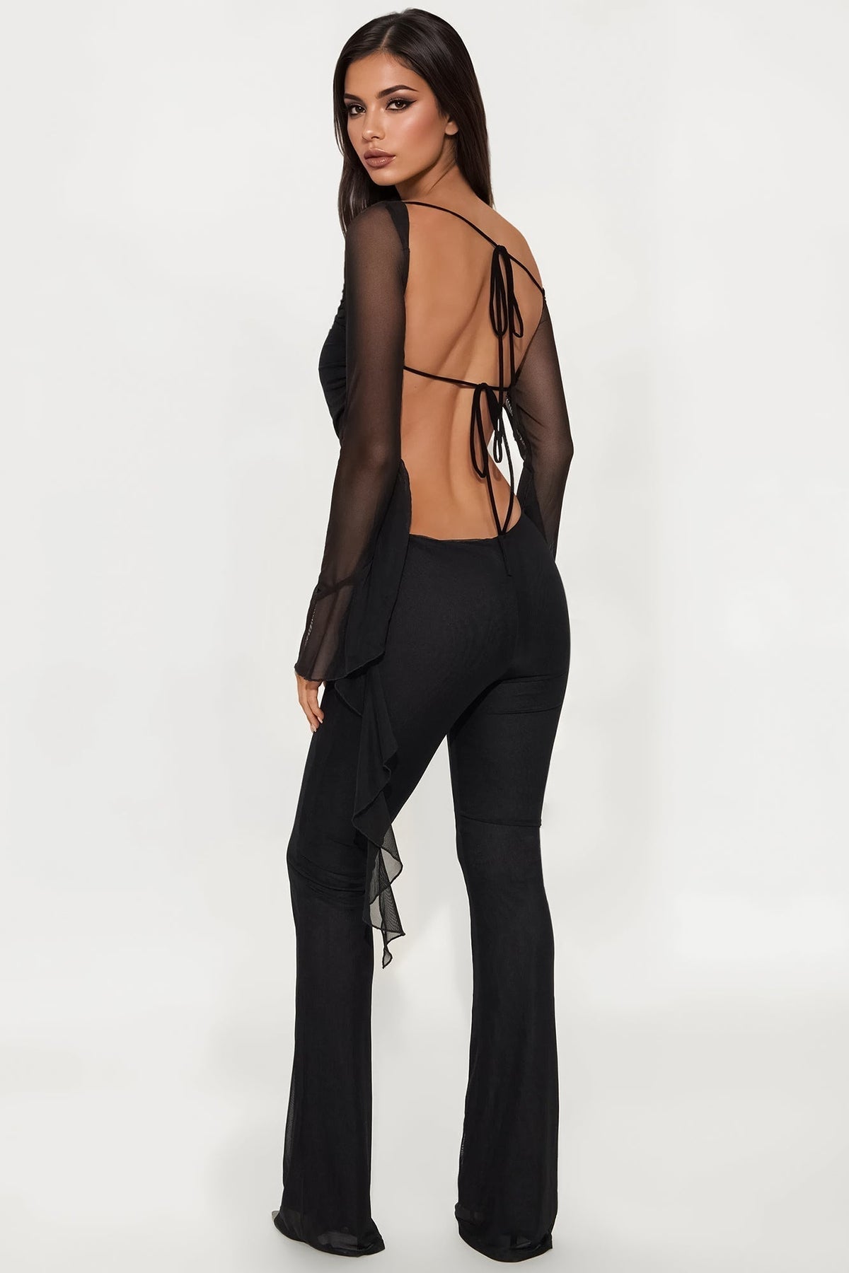 Born Hot Mesh Jumpsuit - Black