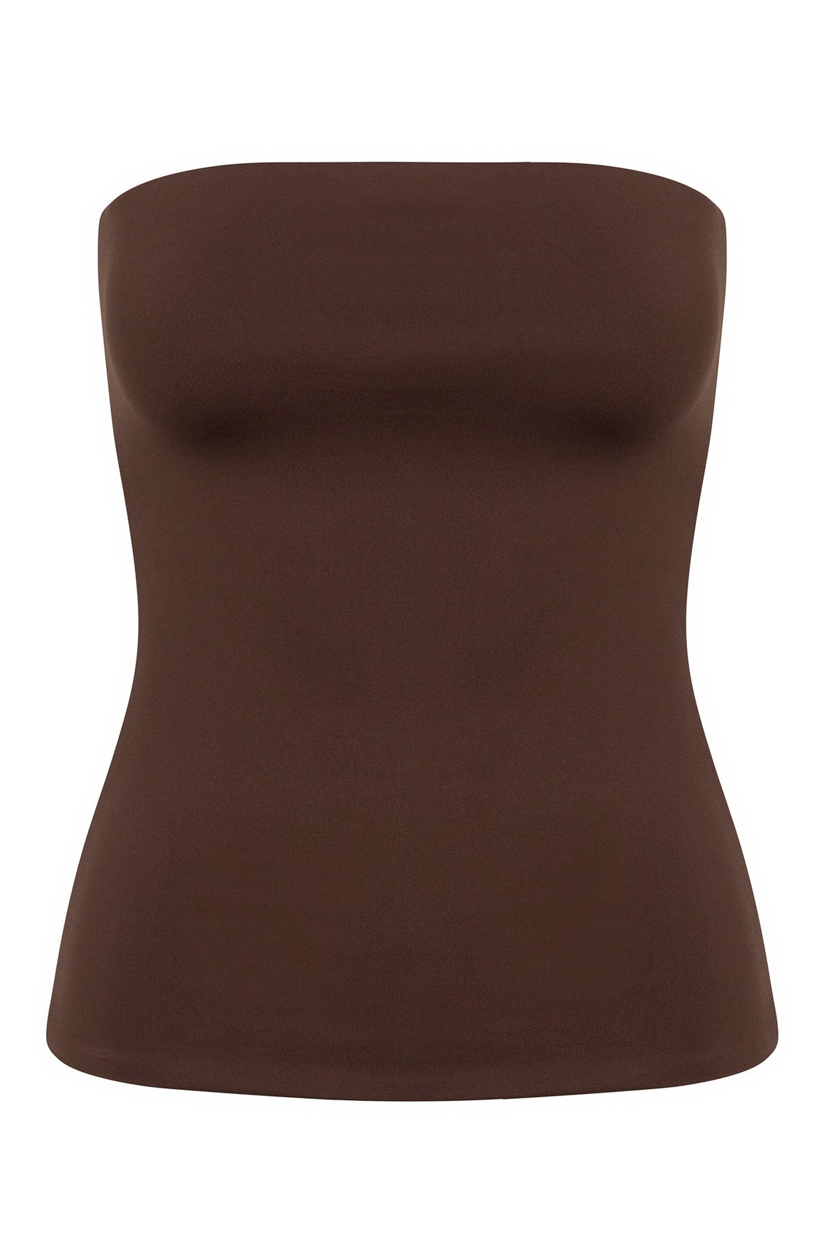 Contour Double Lined Tube Top - Chocolate