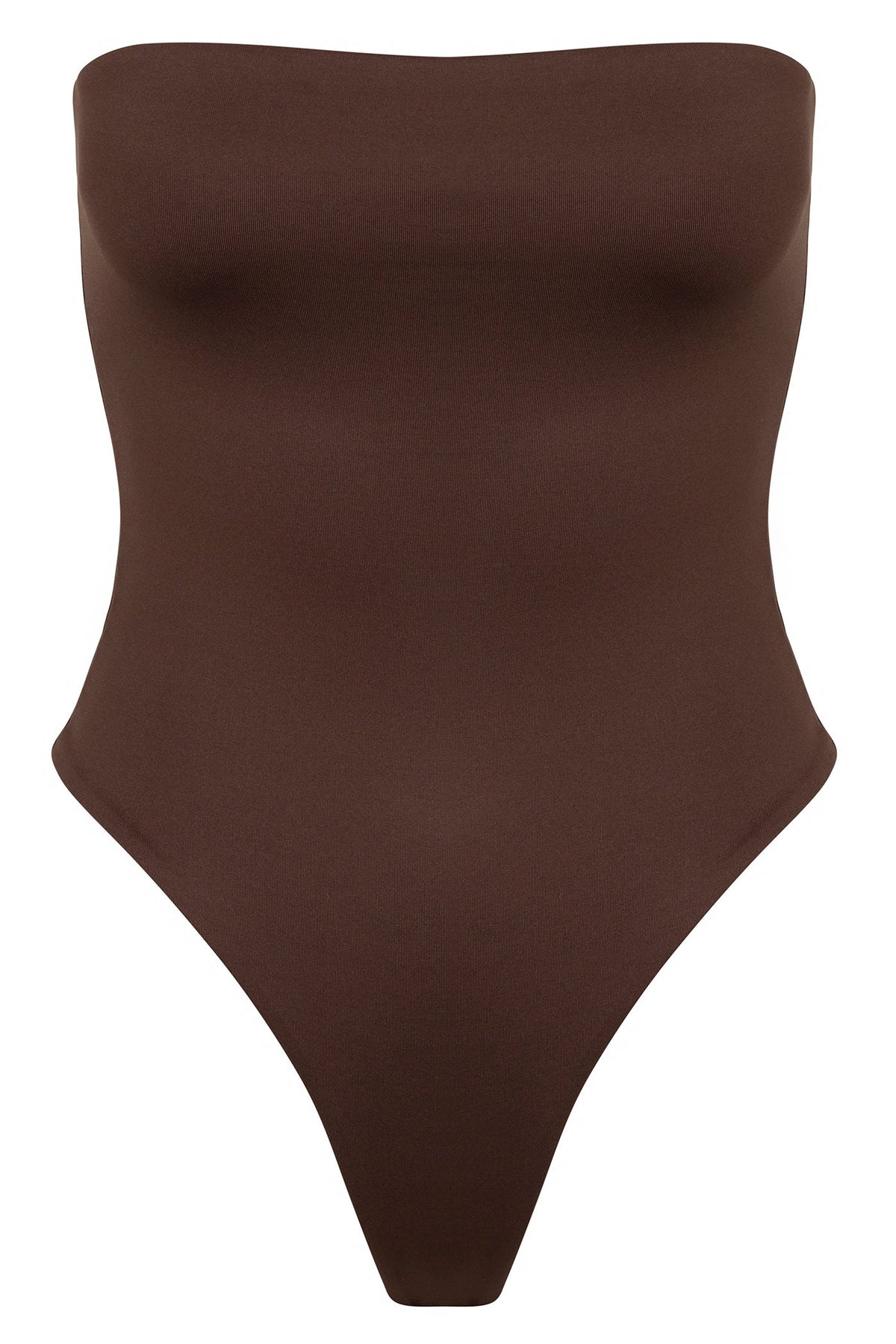 Contour Double Lined Strapless Bodysuit - Chocolate