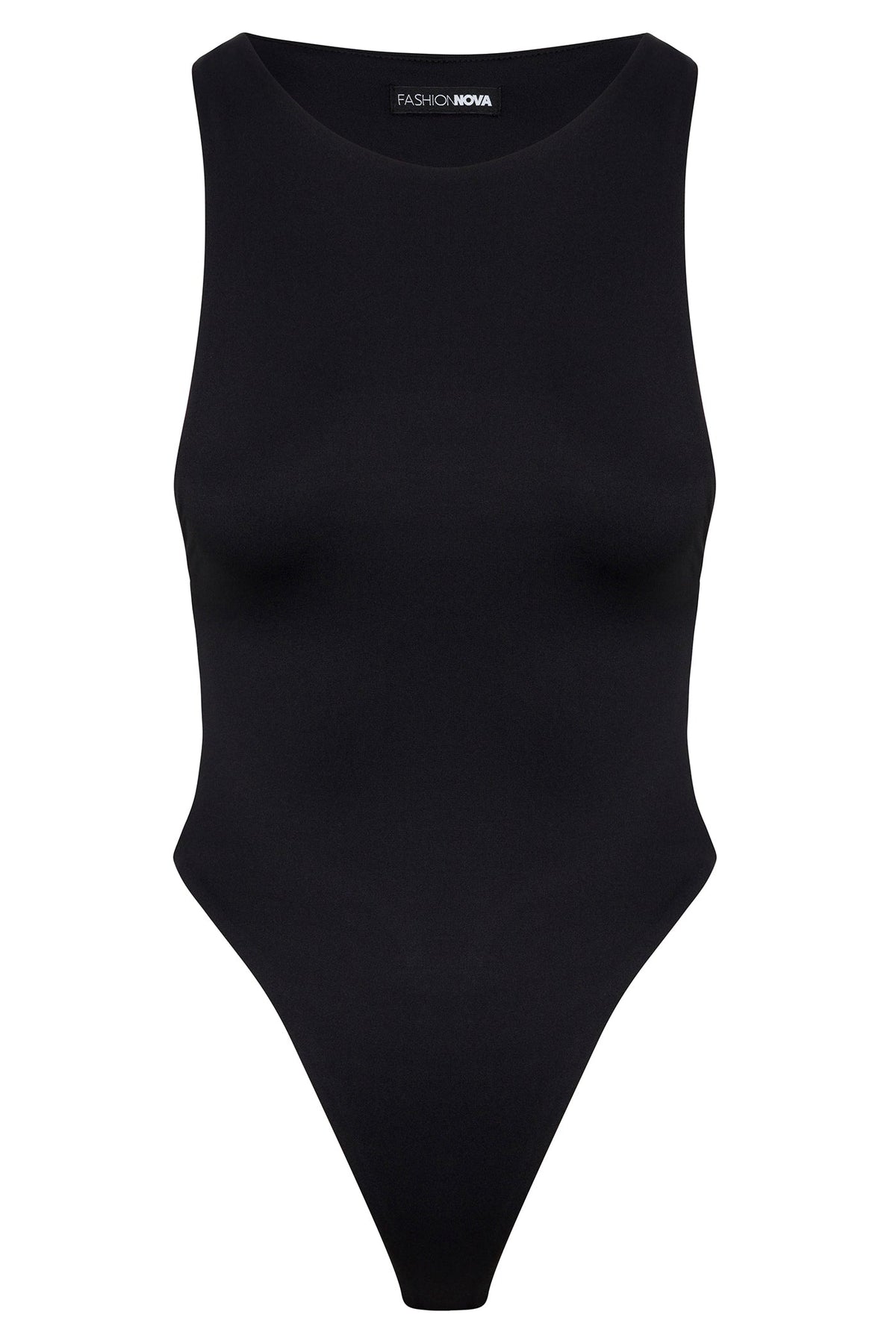 Contour Double Lined Scoop Neck Bodysuit - Black
