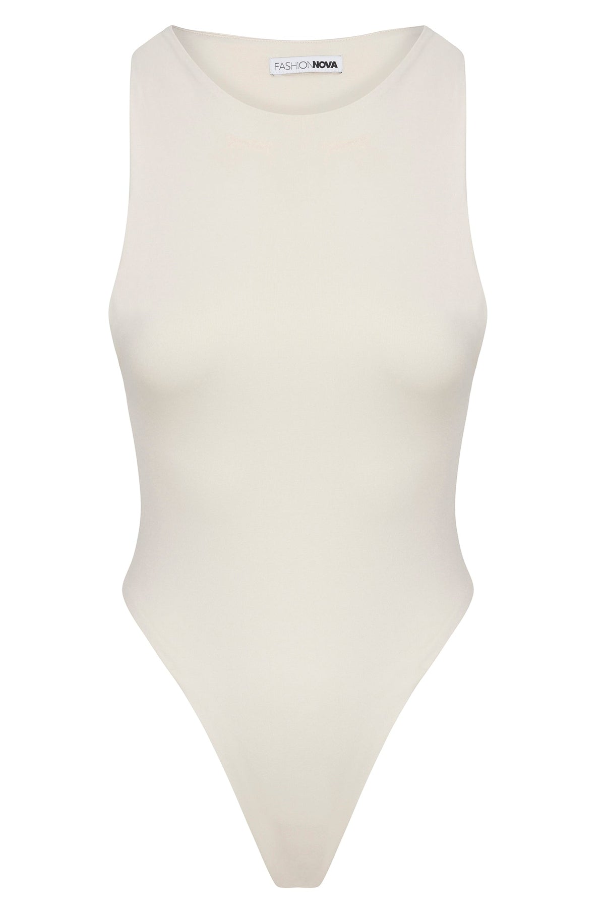 Contour Double Lined Scoop Neck Bodysuit - Bone