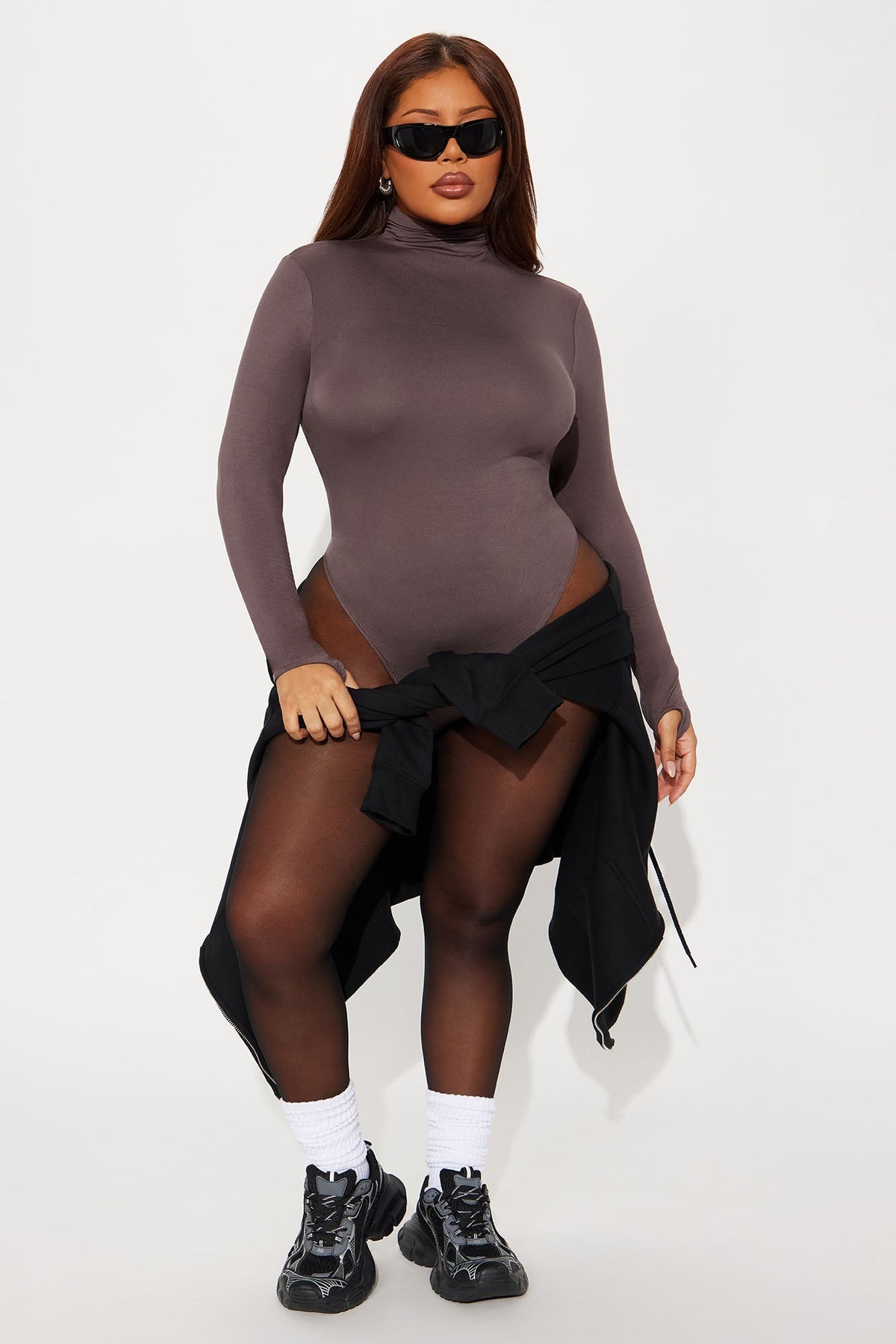 Modal Open Back Bodysuit - Chocolate