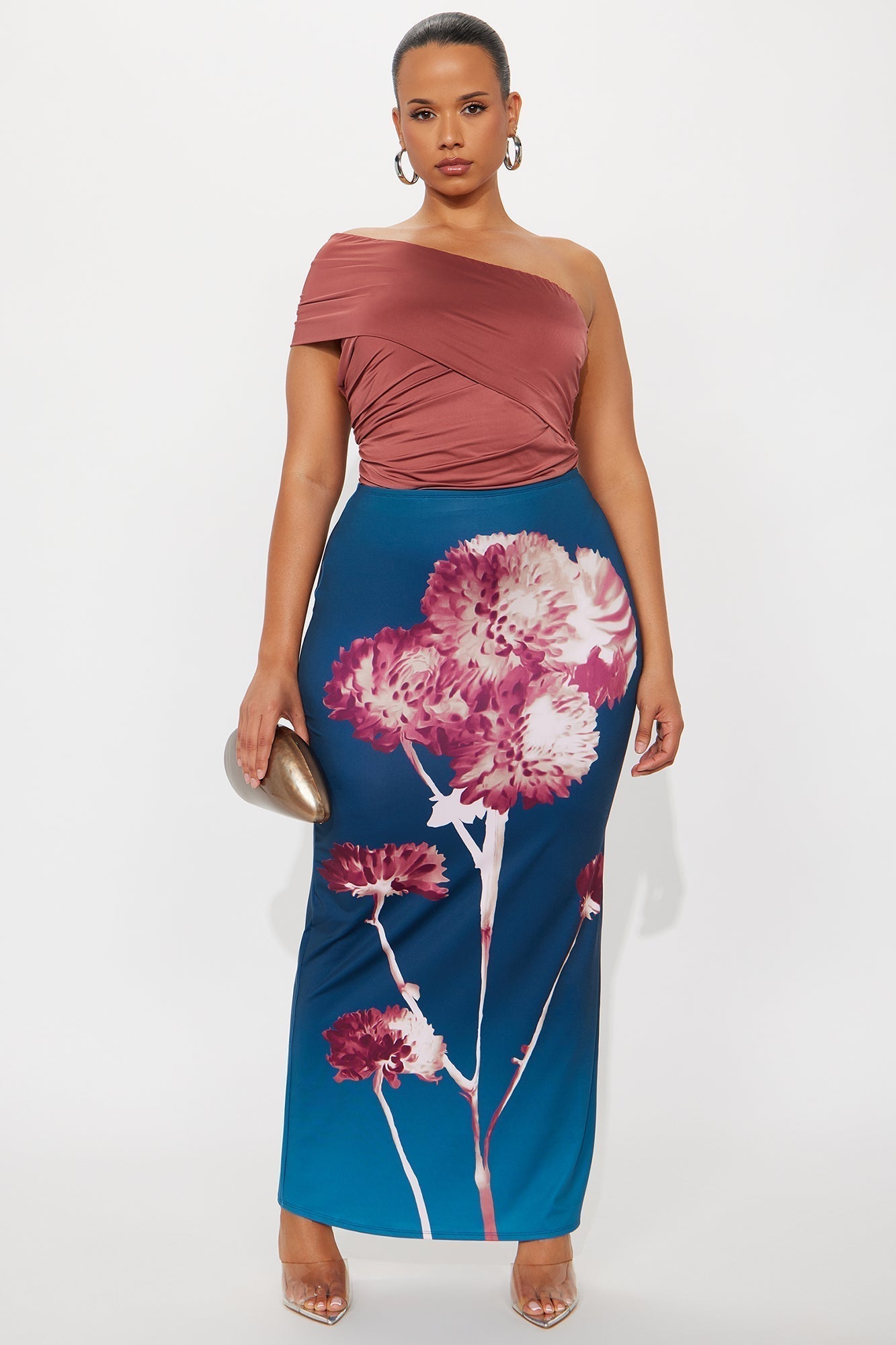 Reese Off Shoulder Ruched Bodysuit - Marsala