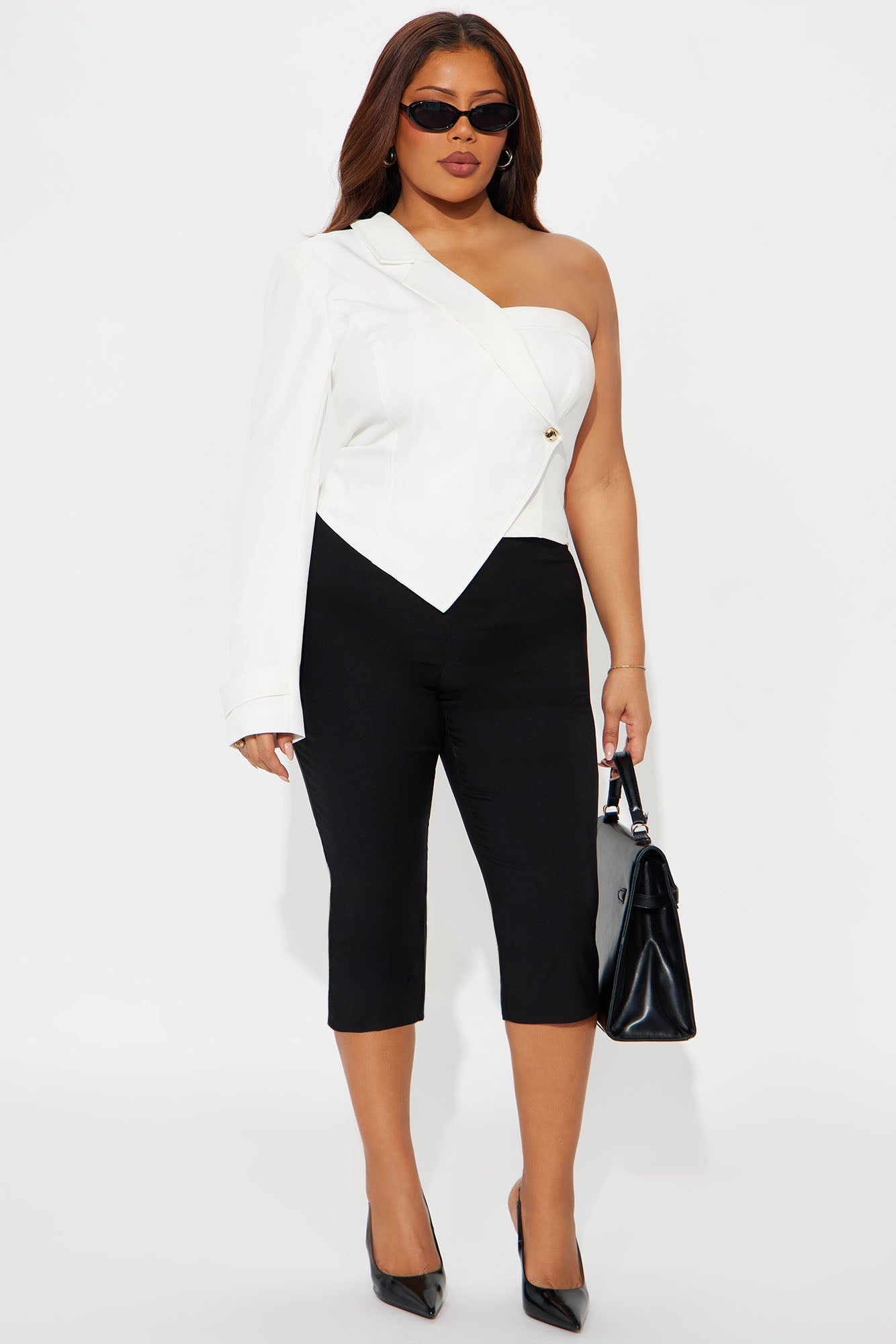 Miranda Padded One Shoulder Top - White
