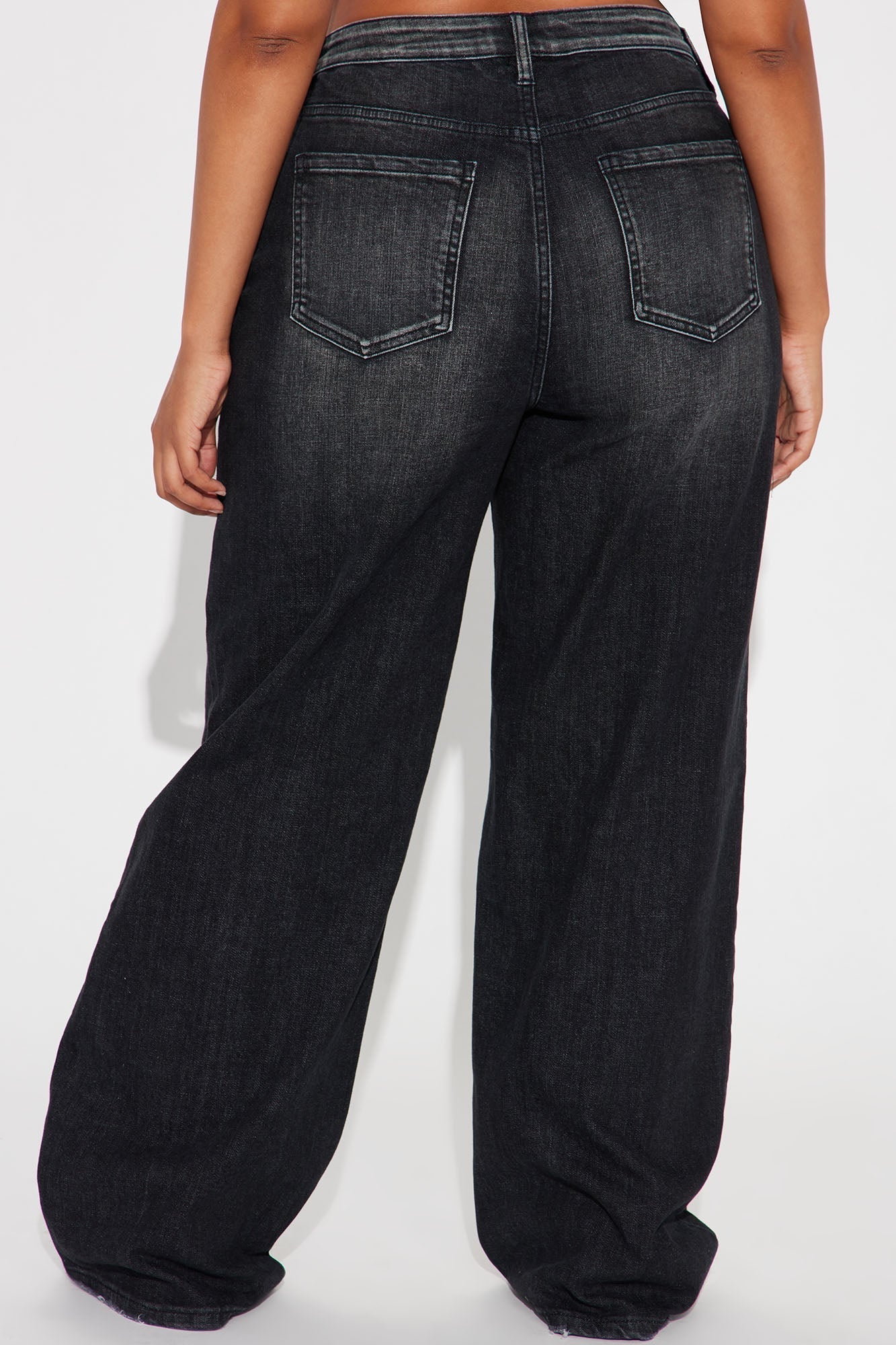 Astrid Stretch Wide Leg Baggy Jean - Black Wash