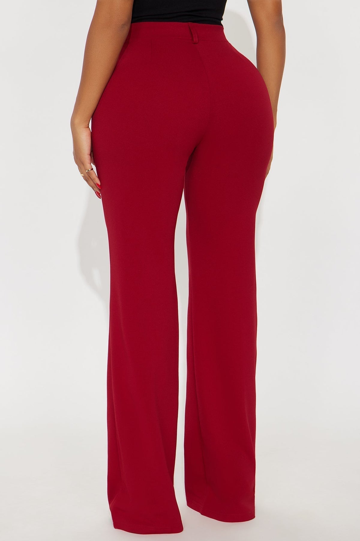 Heidi Wide Leg Trouser Pant - DarkRed