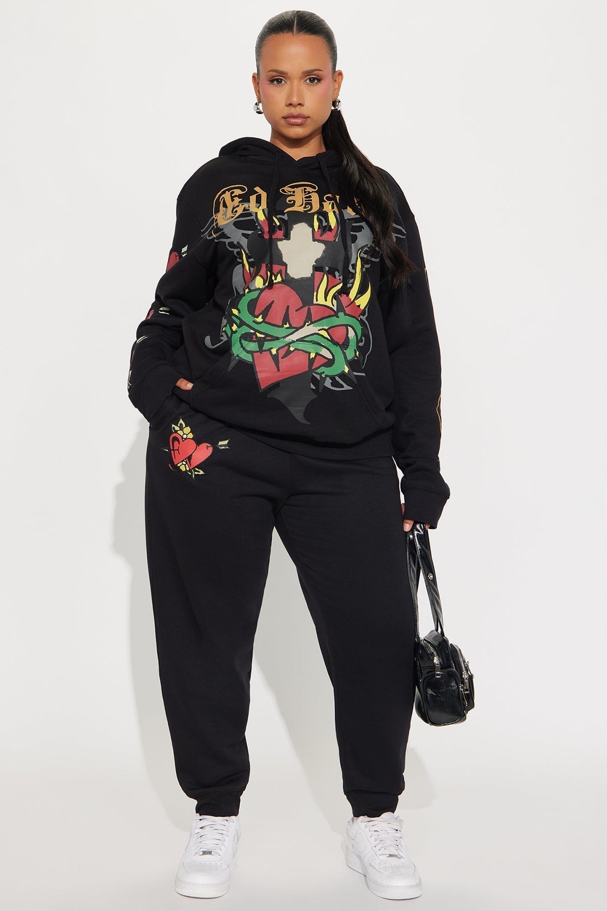 Ed Hardy Sacred Heart Jogger - Black