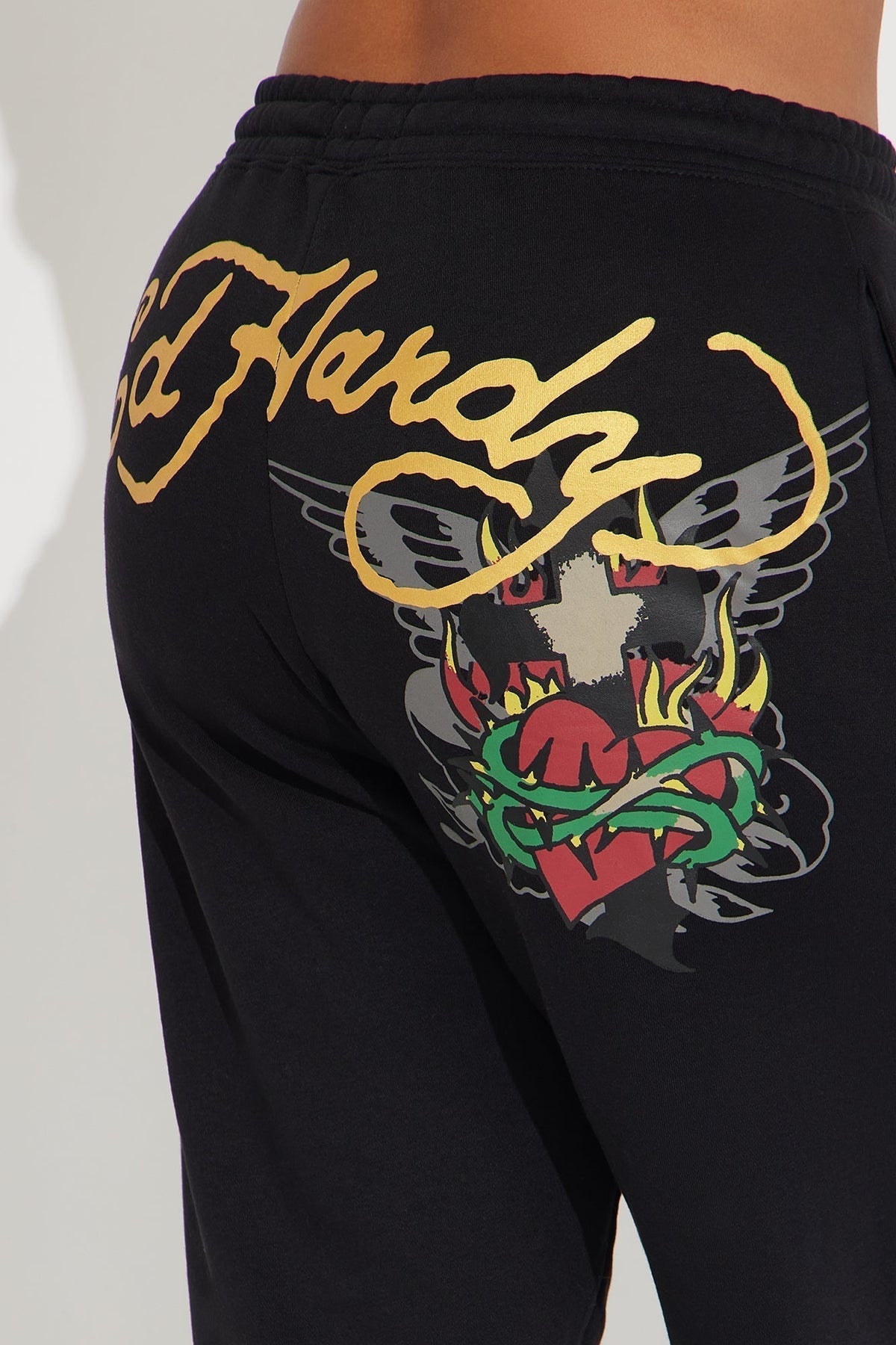 Ed Hardy Sacred Heart Jogger - Black