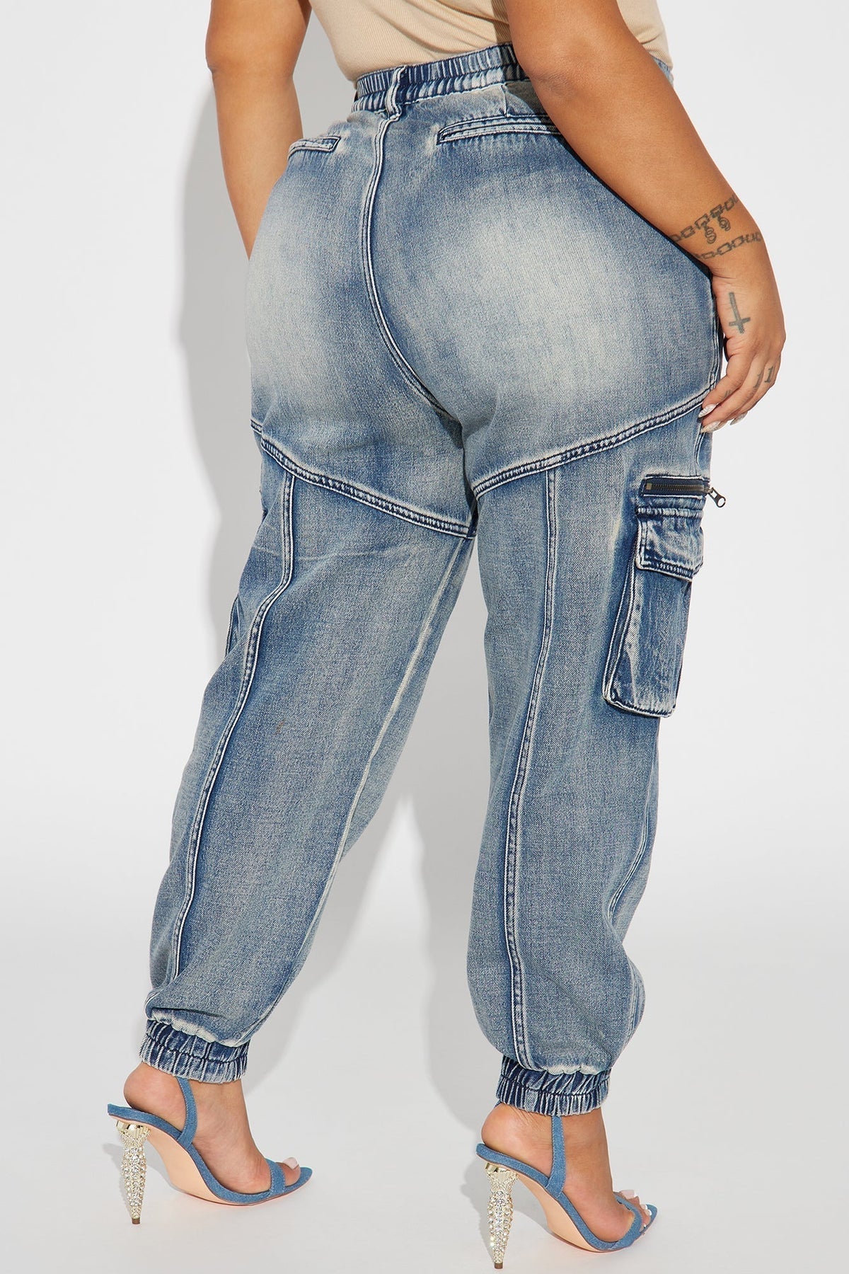 Superstitions Tinted Denim Joggers - Medium Wash