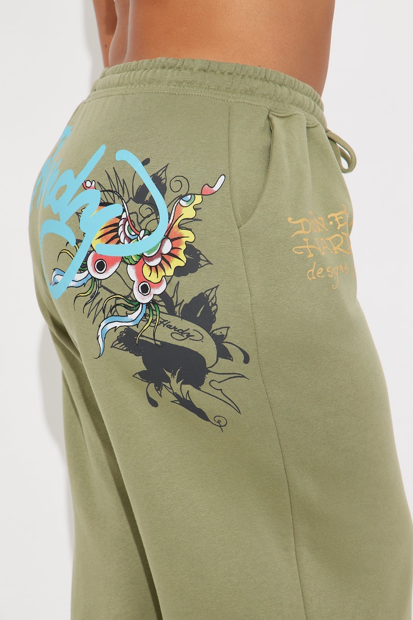 Ed Hardy Butterfly Pant - Sage