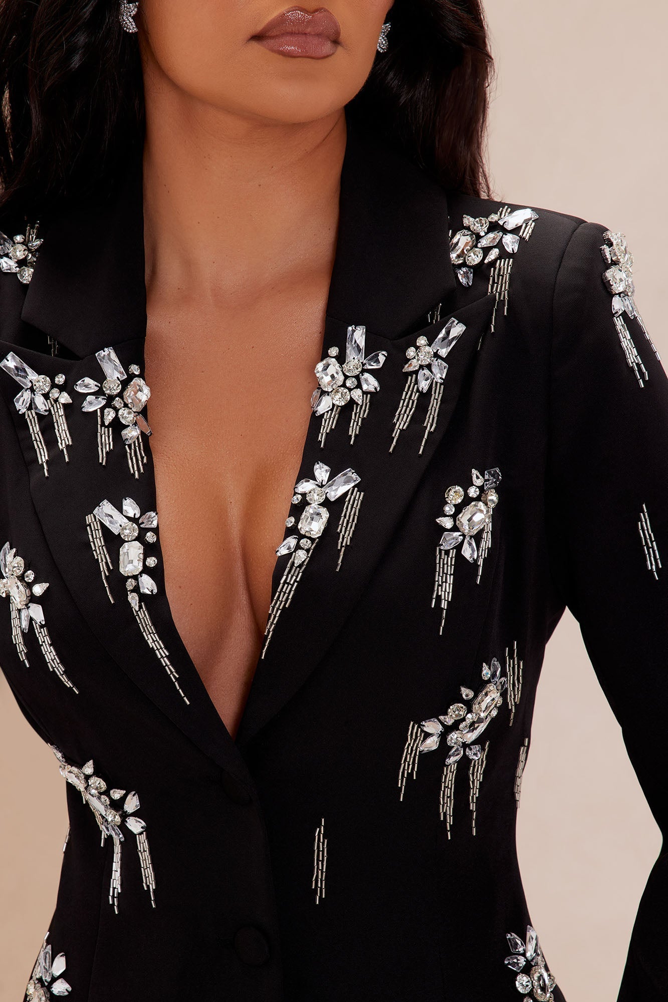 Veronica Embellished Blazer Dress - Black