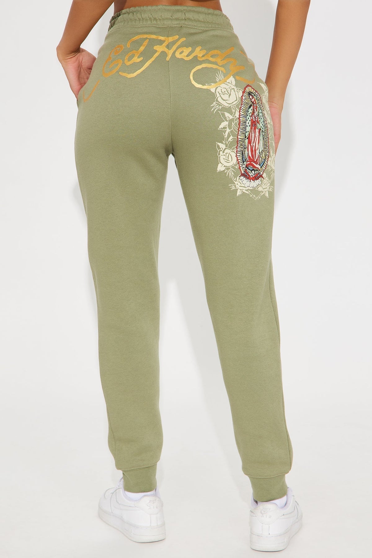 Ed Hardy Mary Roses Jogger - Sage